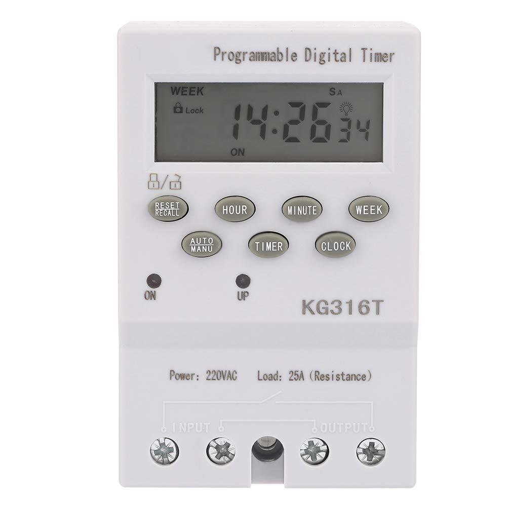 Programmable Digital Timer Switch 220V - KG316T Microcomputer Control for Precise Timing, Indoor Automatic Wall Light Switch for Bathroom Fans, Lights & Motors | Perfect for Home Automation & Energy Saving