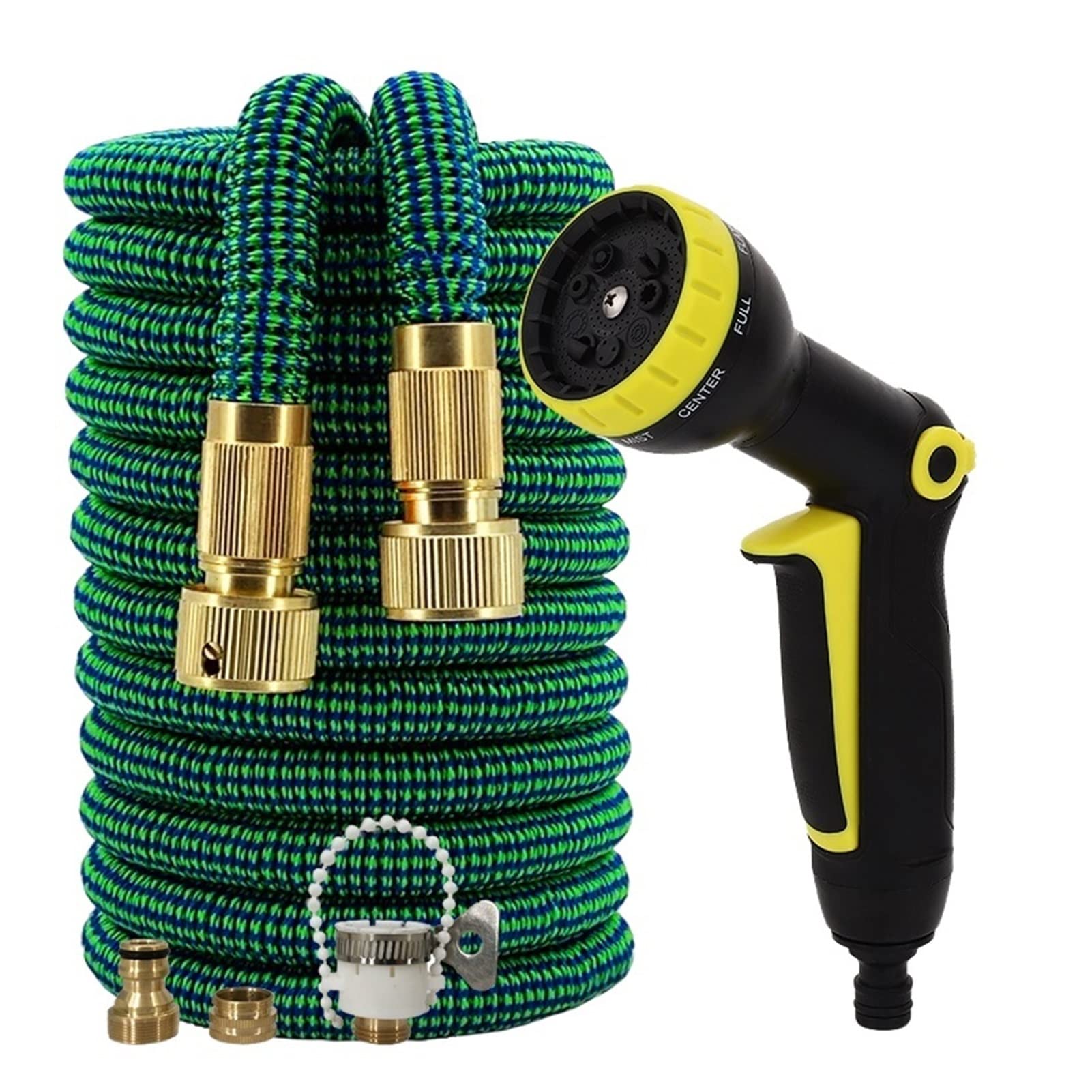 YKLL Expandable Garden Hose with Spray Gun - 1/2 Inch Lightweight & Durable Latex Magic Hose for Car Washing, High Pressure Cleaning, Watering Plants - Perfect for Home, Yard, and Outdoor Use (Hose Kit-2)