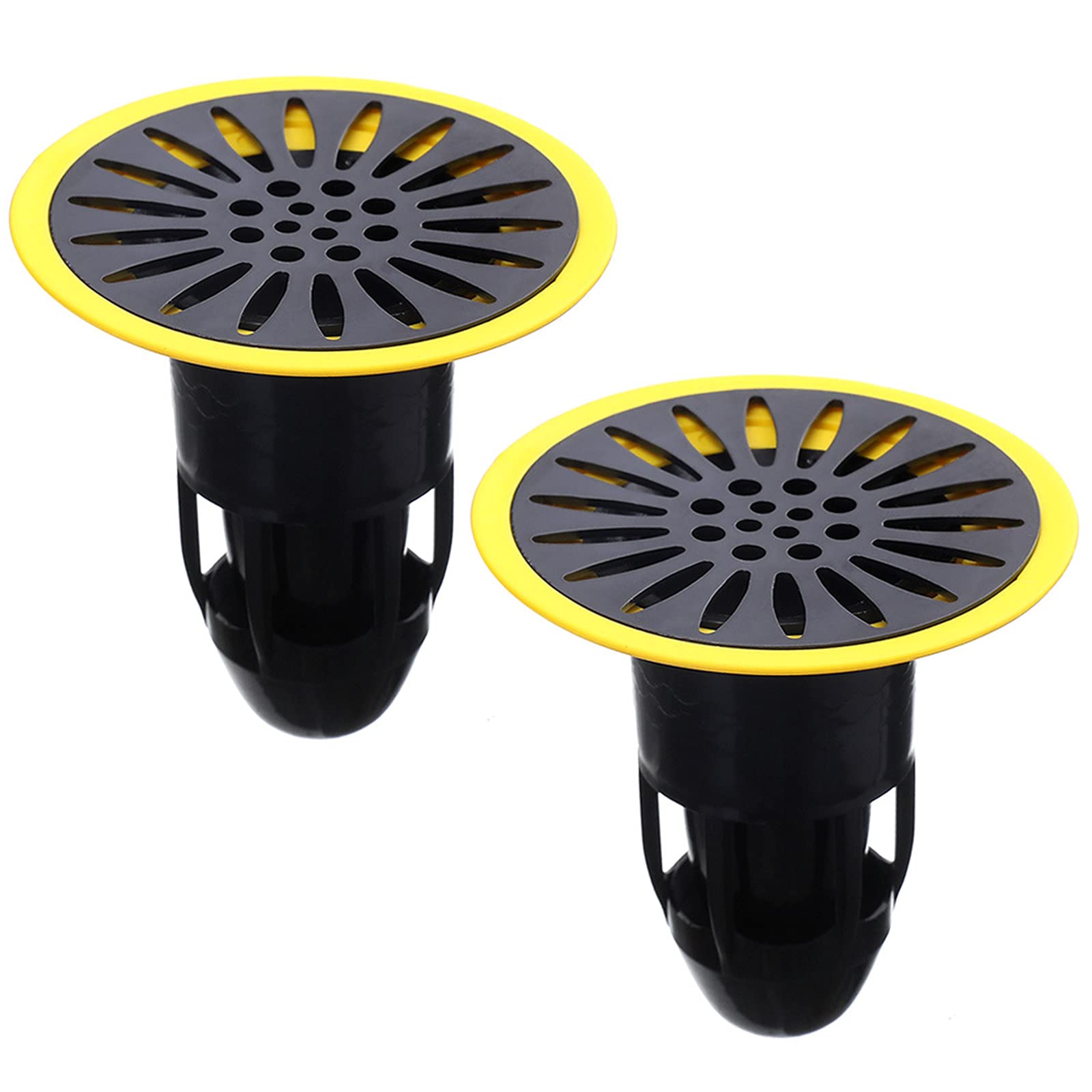 2-Pack Black Shower Floor Drain Backflow Preventer Valve with Hair Catcher & Gas Sealer - Anti-Clog Drain Insert for Bathroom, Sewer Core Drain Plug & Floor Strainer Trap Seal - Perfect for Showers, Bathtubs & Basement Drains