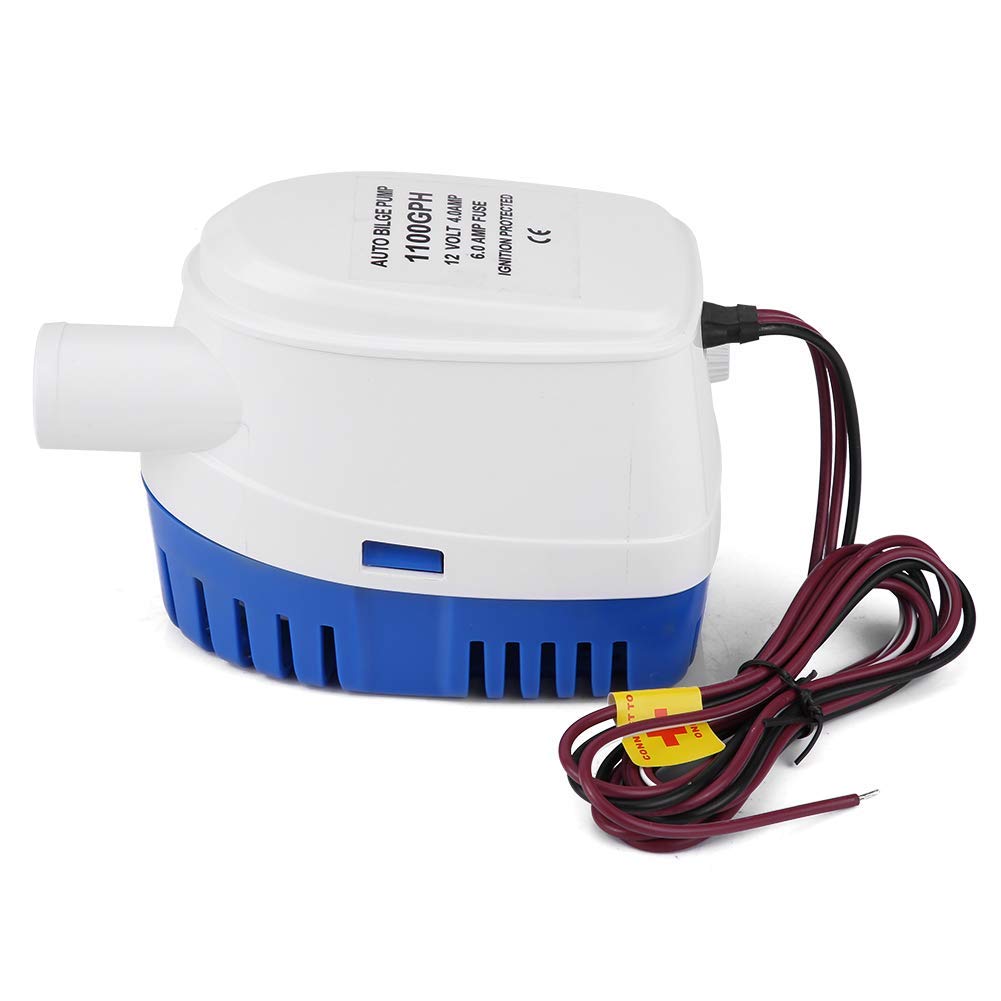 12V Automatic Marine Bilge Pump 1100GPH - Submersible Boat Water Pump for Boats, Ponds & Pools - Perfect for Flood Prevention & Water Drainage