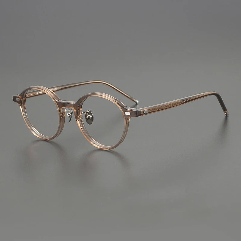 Stylish Black Unisex Full Rim Round Acetate Eyeglasses Frame - Trendy Retro Glasses for Men & Women - Perfect for Reading, Work, and Fashion Accessories