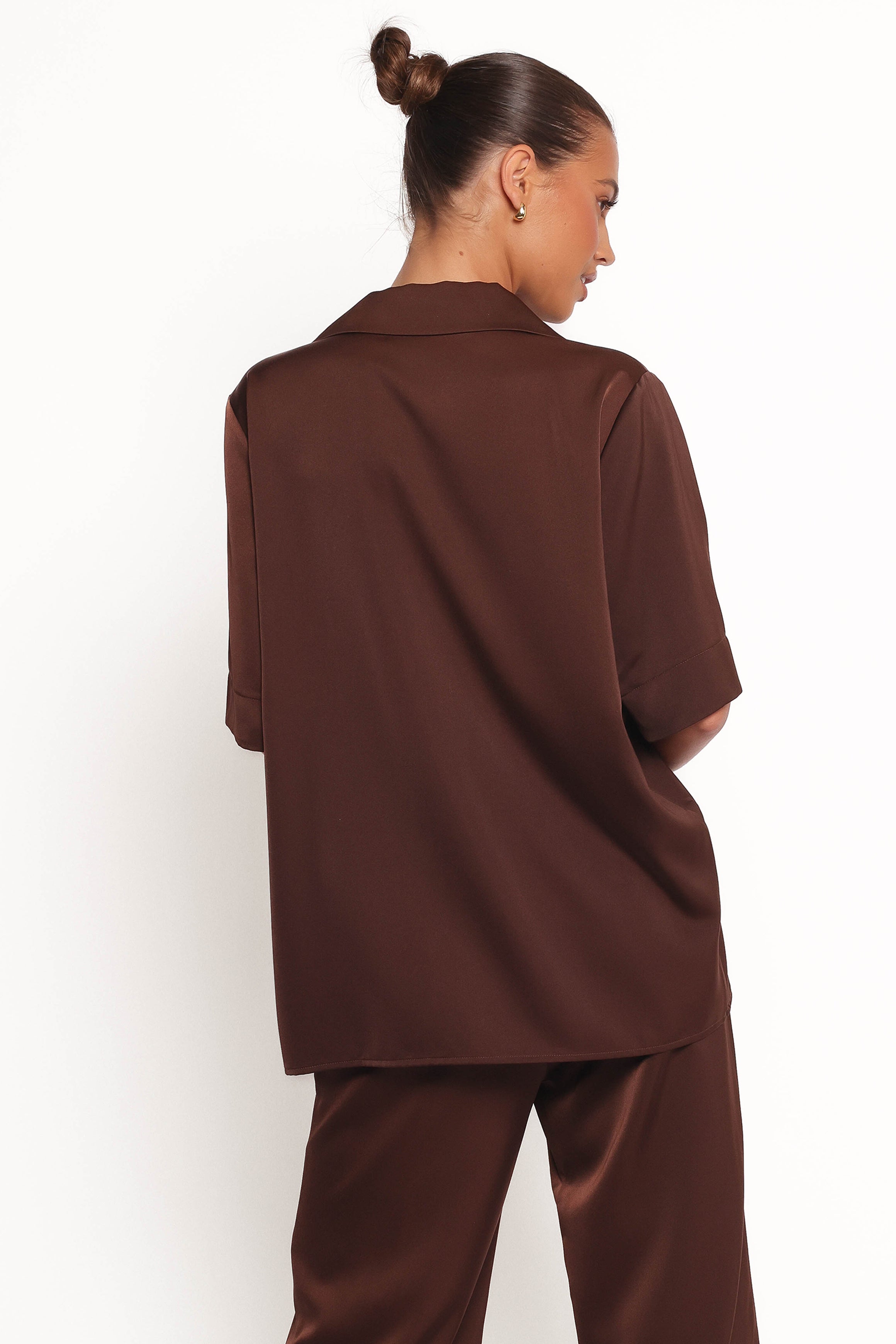 Arryn Short Sleeve Casual Shirt for Men - Comfortable Cotton Button Down Shirt in Chocolate Brown | Perfect for Office, Travel & Outdoor Activities