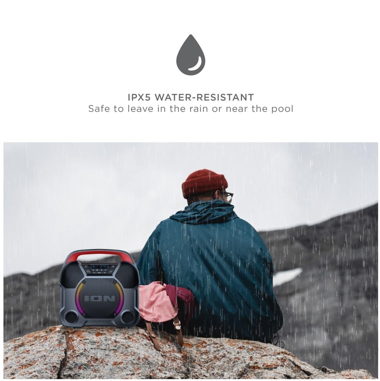 ION Audio Pathfinder Go Portable Bluetooth Speaker - Black (Renewed) | Wireless Outdoor Speaker for Camping, Beach, Pool Party & Travel