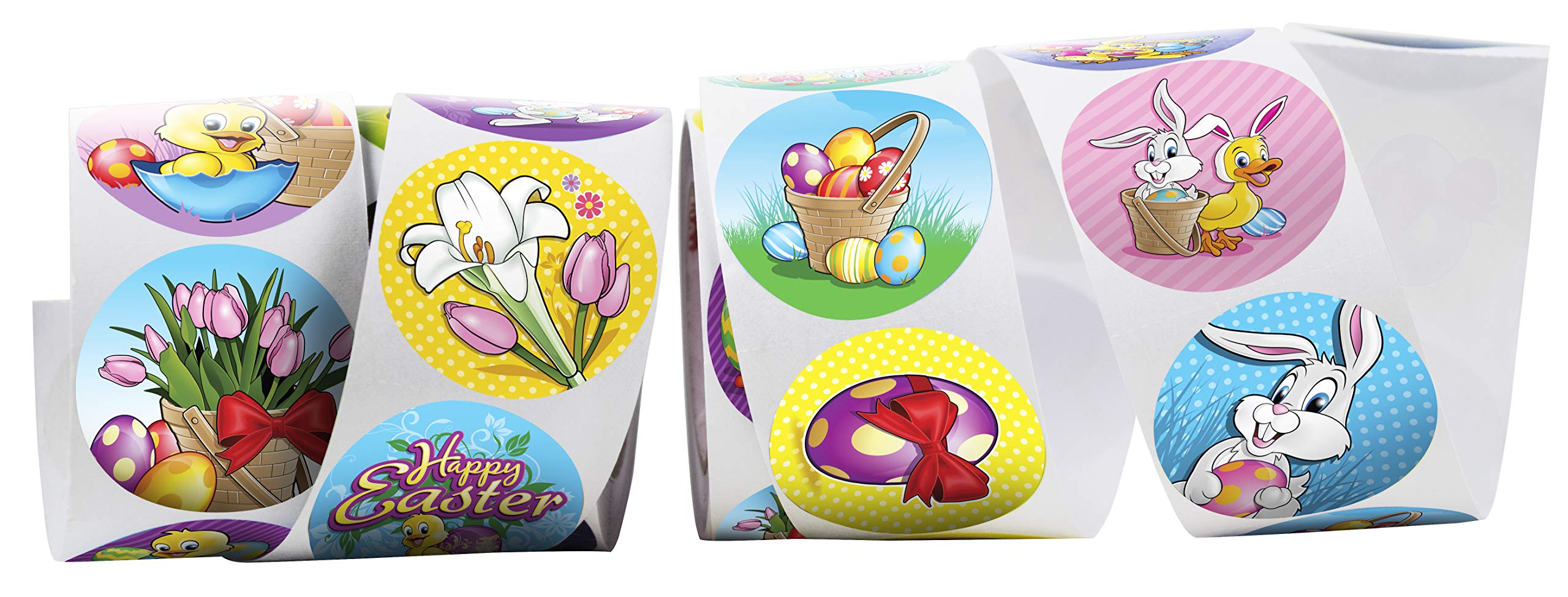 500 Count Easter Stickers Bulk Pack - 5 Rolls with 100 Easter Egg Stickers Each | Fun Easter Bunny Stickers for Kids | Perfect for Easter Egg Hunts, Party Favors & Classroom Activities