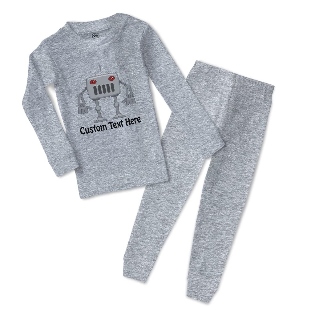Custom Robot & Engineering Themed Cotton Toddler Pajamas for Boys & Girls - Snug Fit Cartoon Sleepwear for Kids | Perfect for Bedtime, Lounging & Holiday Gifts