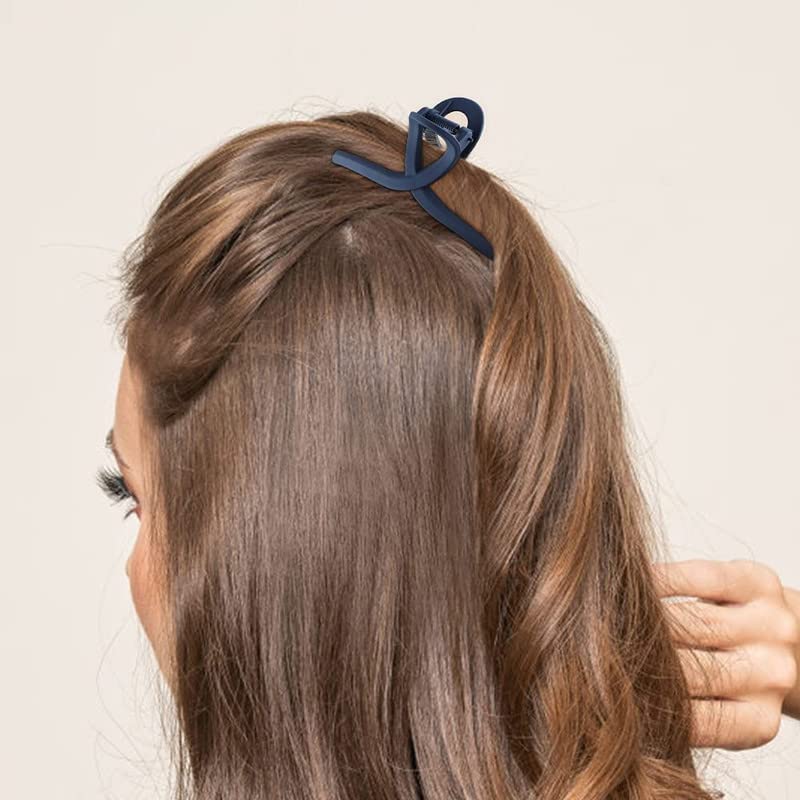 RUBELA Matte Hair Claw Clips for Women - Strong Hold Non-Slip Plastic Hair Clips for Thin to Medium Hair - Perfect for Work, Gym, and Everyday Styling