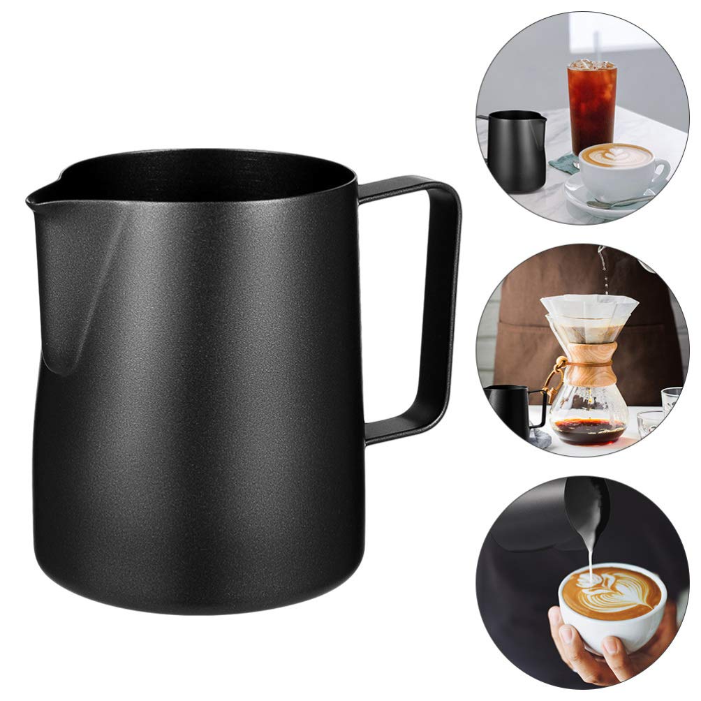 DOITOOL 12oz Stainless Steel Milk Frothing Pitcher - 350ML Barista Coffee Frother Cup for Latte Art, Cappuccino & Hot Chocolate with Art Pen - Perfect for Home Coffee Makers & Professional Baristas