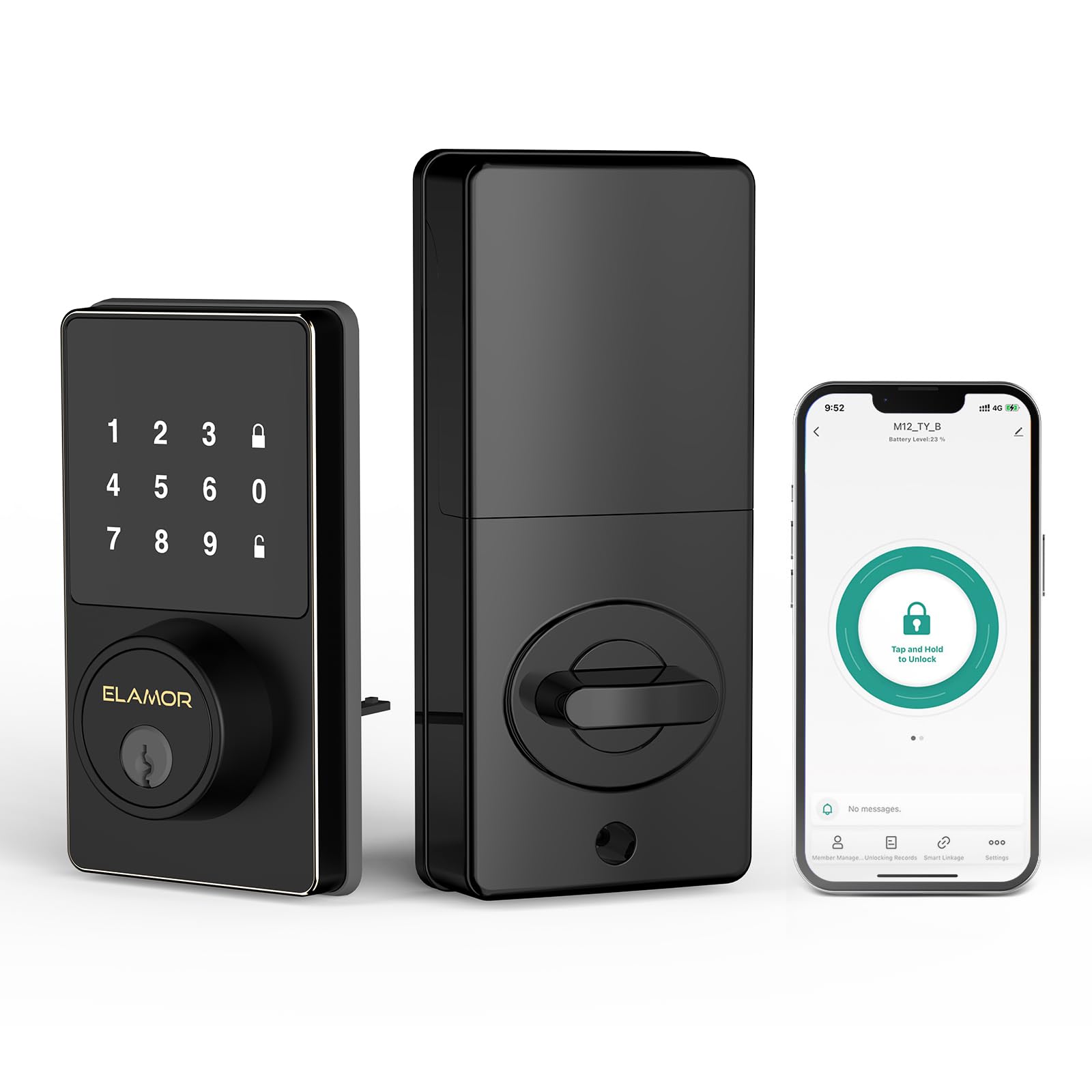 Smart Bluetooth Door Lock - Keyless Entry Touchscreen Keypad, Easy Installation, App Control & Multi-User Codes, Waterproof Electronic Deadbolt for Enhanced Home Security | Perfect for Front Doors, Apartments & Vacation Rentals