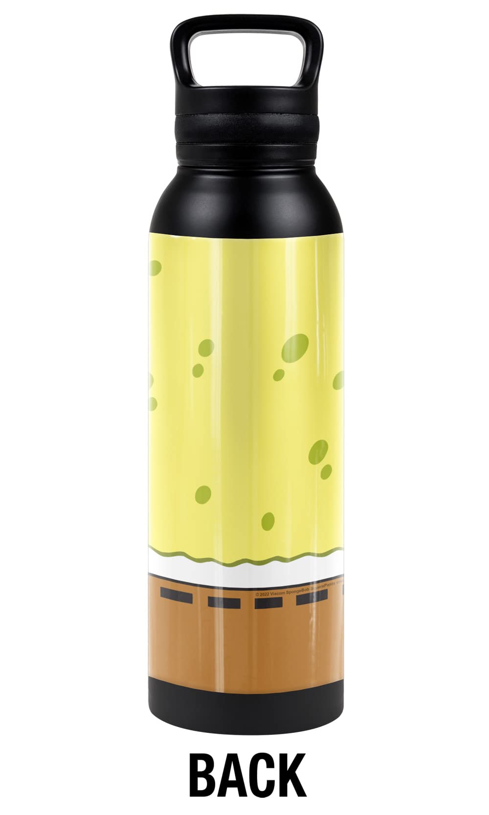 Spongebob Official 24 oz Insulated Stainless Steel Water Bottle - Leak Proof, Vacuum Insulated Canteen with Loop Cap - Perfect for School, Gym & Outdoor Activities