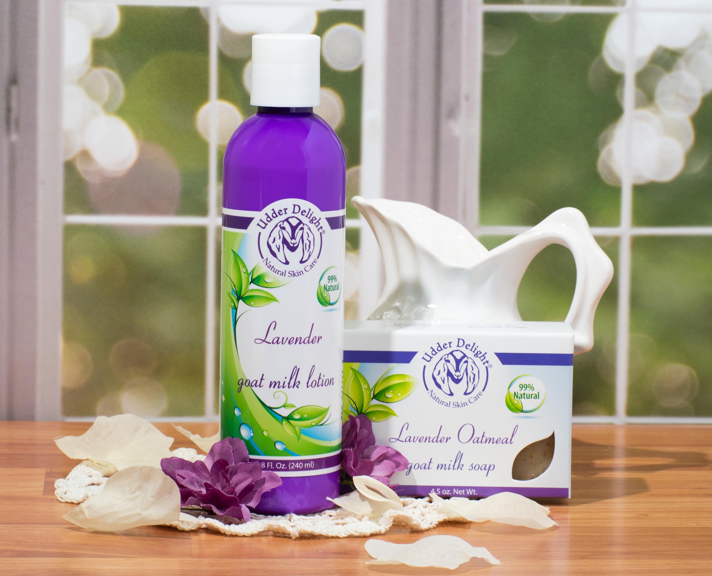Udder Delight Lavender Goat Milk Lotion - 8 Fl Oz (240ml) Natural Moisturizer for Dry Skin | Hand & Body Cream with Soothing Lavender Scent | Perfect for Daily Hydration & Relaxation