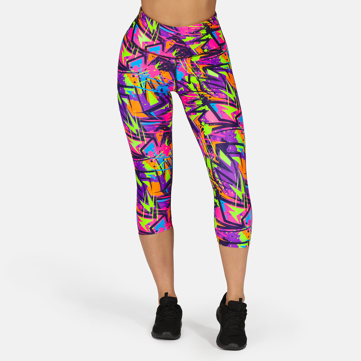 Trance Capri Pants for Women - High Waisted Yoga Pants with Pockets - Comfortable Workout Leggings for Running, Gym & Lounge Wear