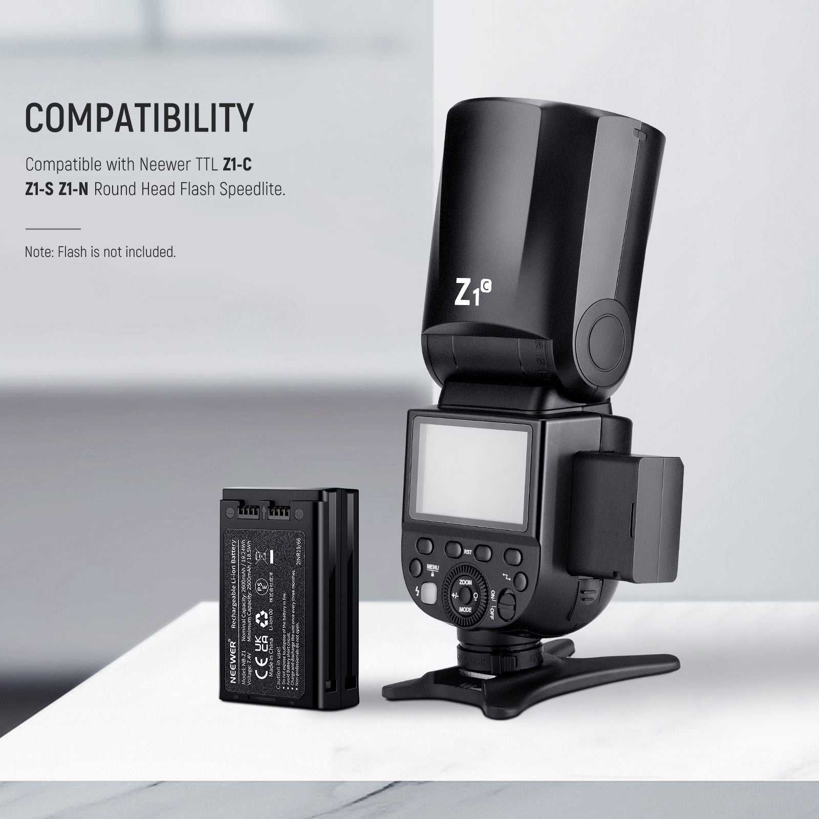 NEEWER Z1 Z2 Flash Lithium Battery & USB Charger Set for Canon, Nikon, Sony DSLR Cameras - Perfect for Photography, Studio Lighting, and On-the-Go Shooting