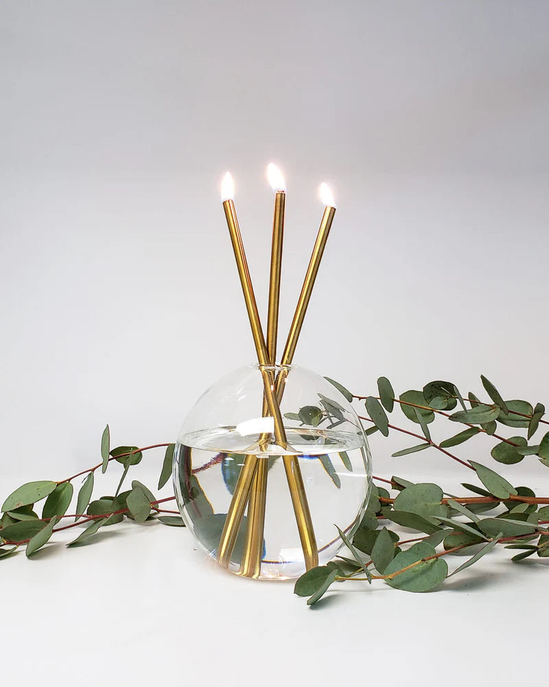 Everlasting Scented Candles Set with Elegant Neva Glass Vase - Perfect for Home Decor, Romantic Dinners, and Relaxing Spa Nights