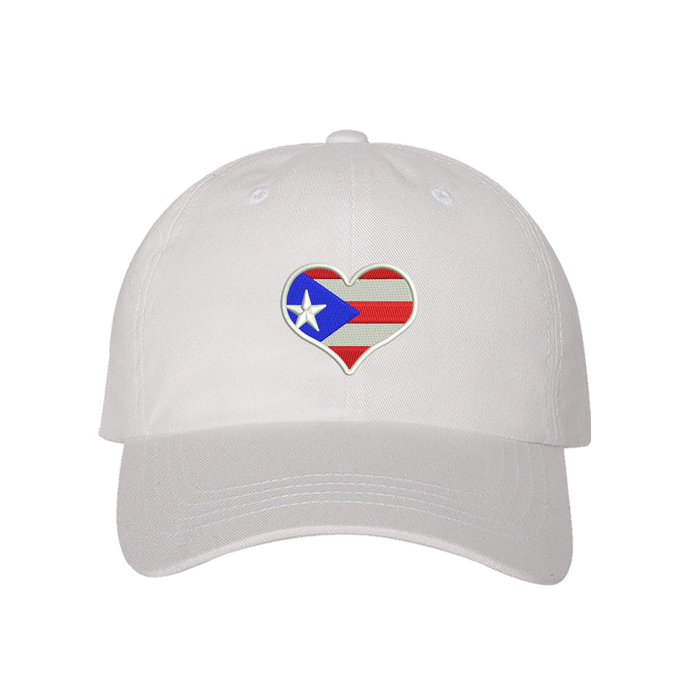 PRFCTO Puerto Rico Flag Heart Unisex Baseball Hat - Adjustable Embroidered Cap for Men & Women - Perfect for Sports, Travel, and Patriotic Events