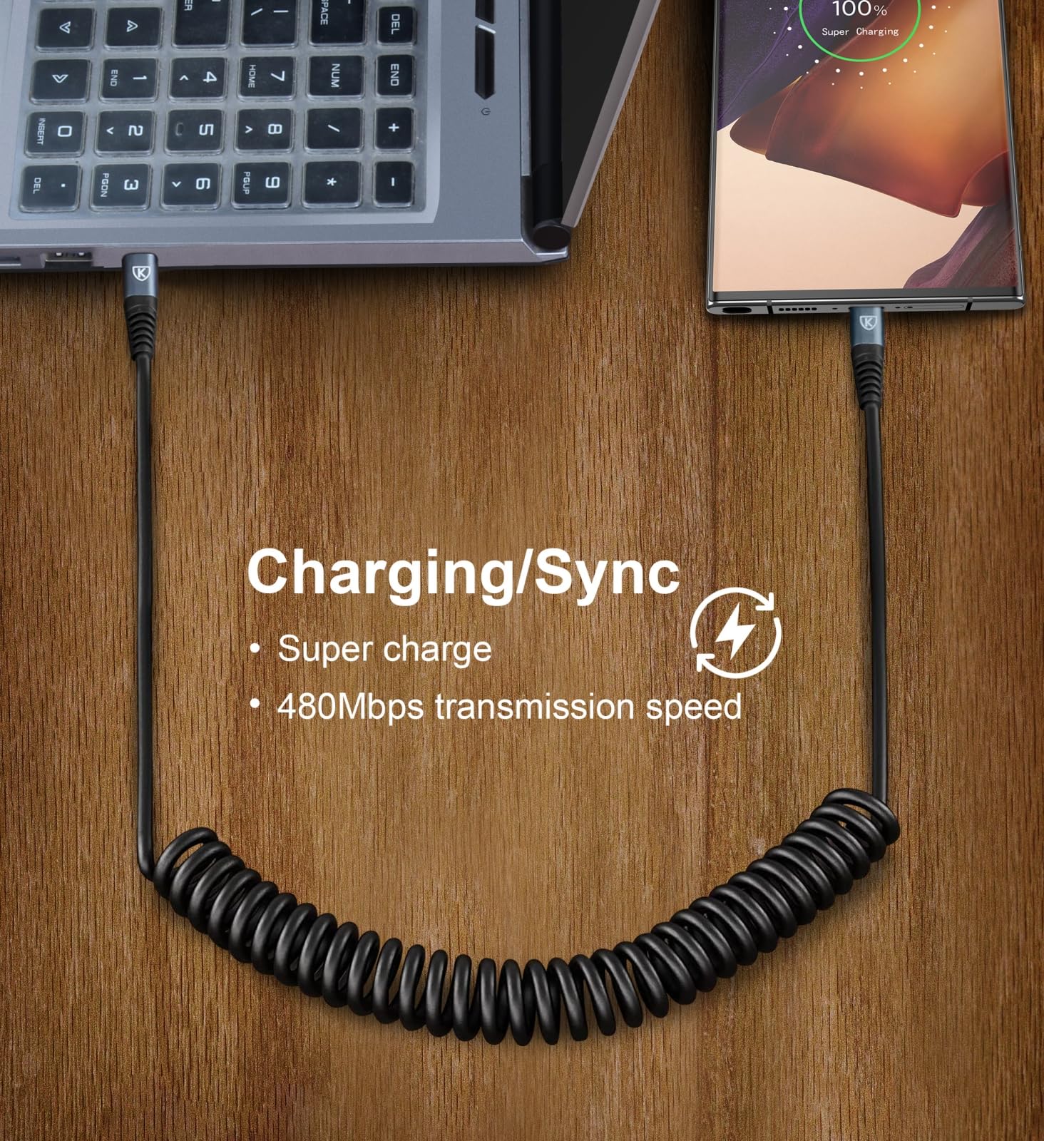 2-Pack 6ft USB C to USB C Fast Charging Cable Coiled for Car - Compatible with iPhone 16/15/Plus/Pro/Pro Max, MacBook Pro 2020, iPad Pro 2020, iPad Air 4, Samsung Galaxy S23 - Perfect for Travel, Office & Home Charging