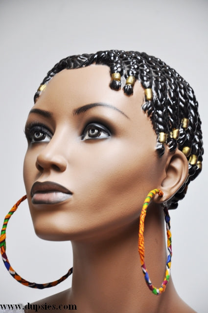 Stylish Kente Print Large Hoop Earrings DPJ3227JL - Perfect for African Fashion, Cultural Events, and Everyday Wear