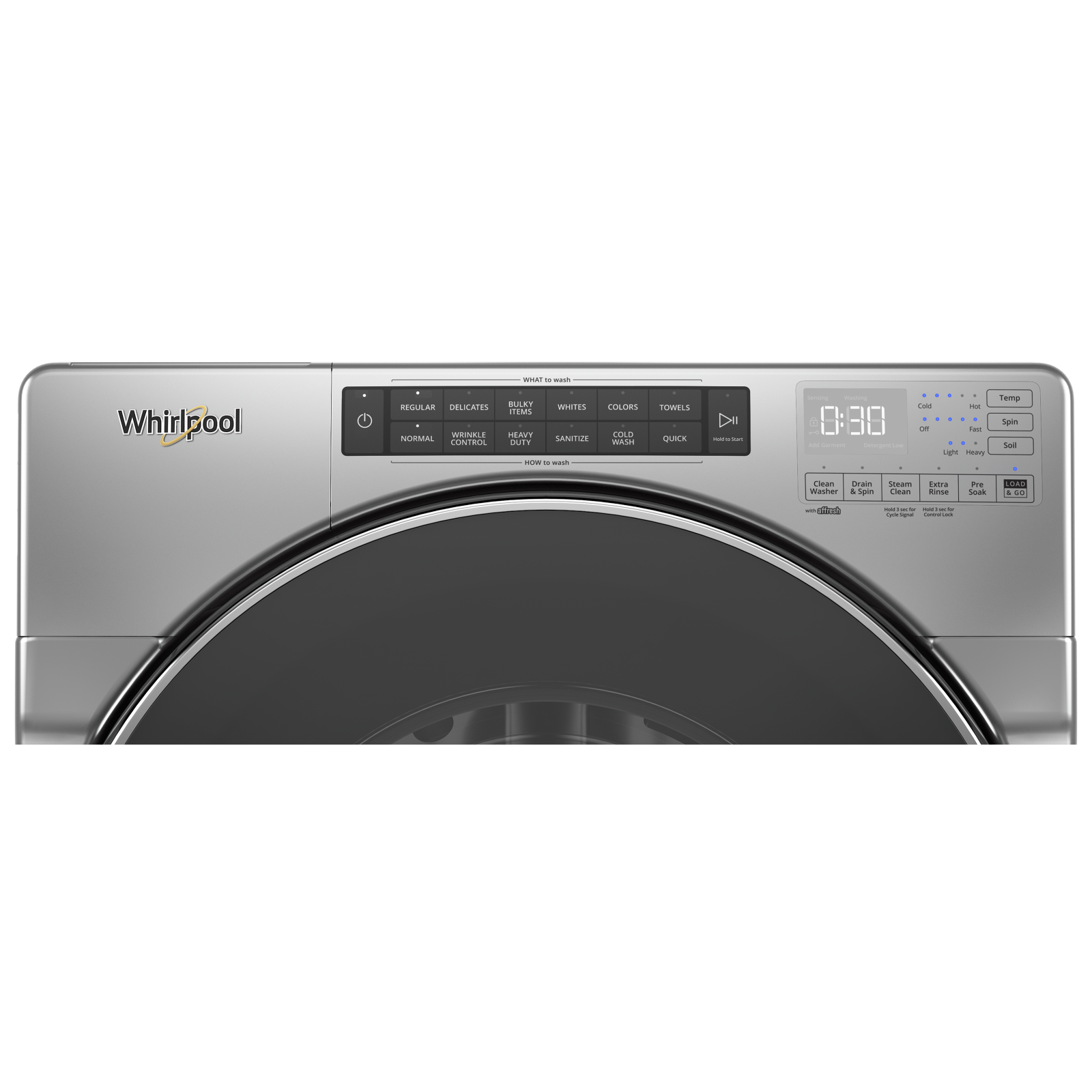 Whirlpool WFW8620HC 5.8 cu.ft. Front Load Washer with Chrome Shadow Finish - Perfect for Laundry Rooms, Apartments & Energy-Efficient Homes
