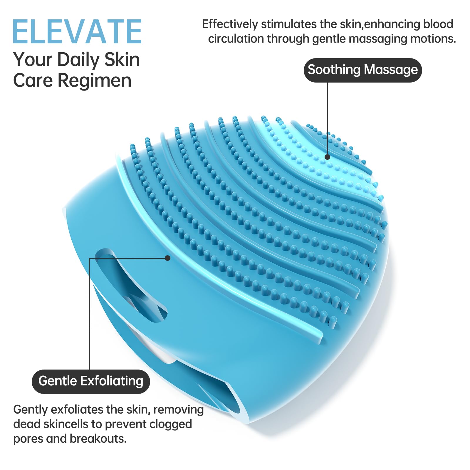 4 Pack Silicone Face Scrubber Exfoliator - Gentle Waterproof Facial Cleansing Brush for Sensitive Skin, Men & Women - Perfect for Daily Skincare Routine & Travel