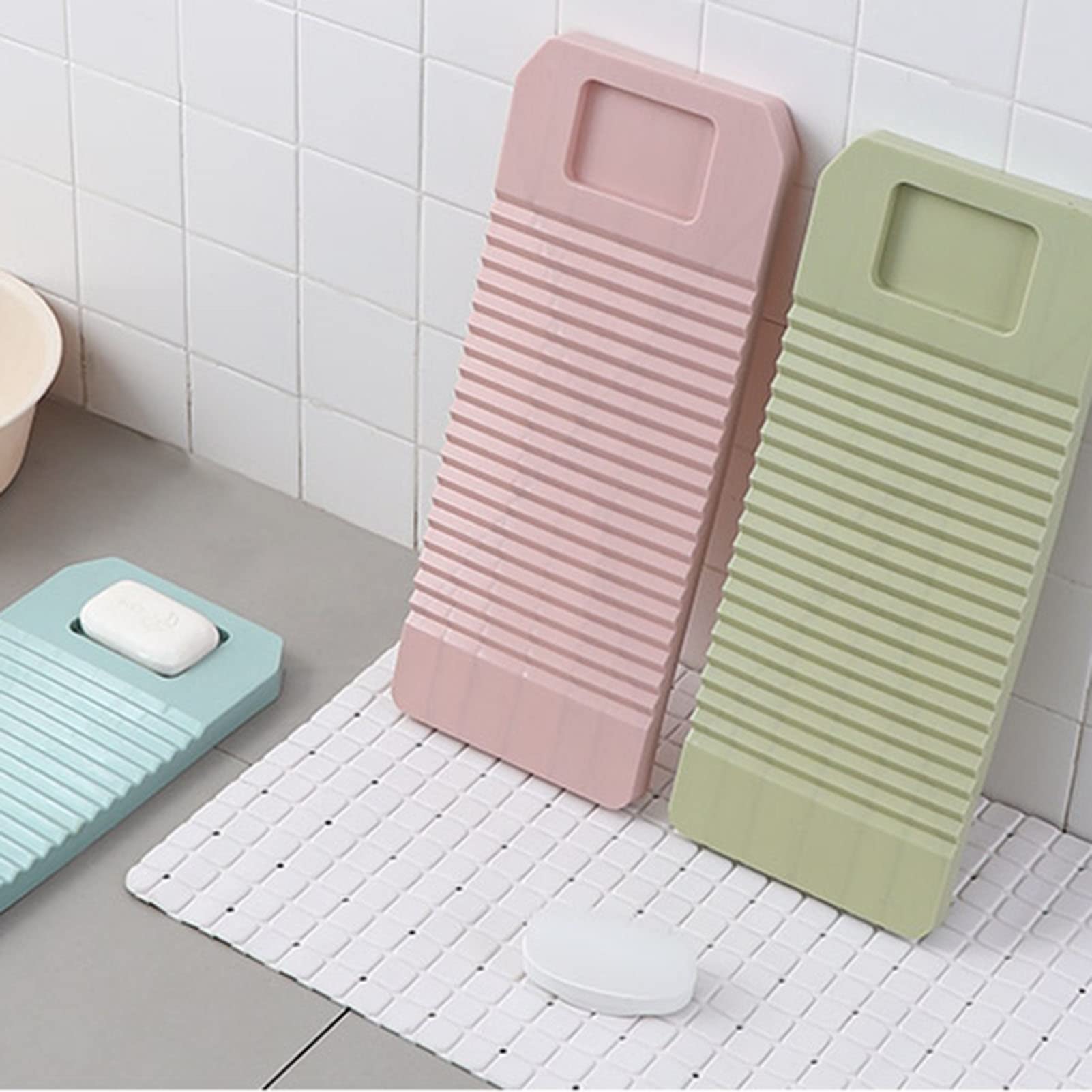 Non-Slip Plastic Mini Washboard - DCFV Rectangle Laundry Board for Underwear & Socks | Portable, Space-Saving Design with Hanging Hook | Perfect for Travel, Camping & Small Space Living