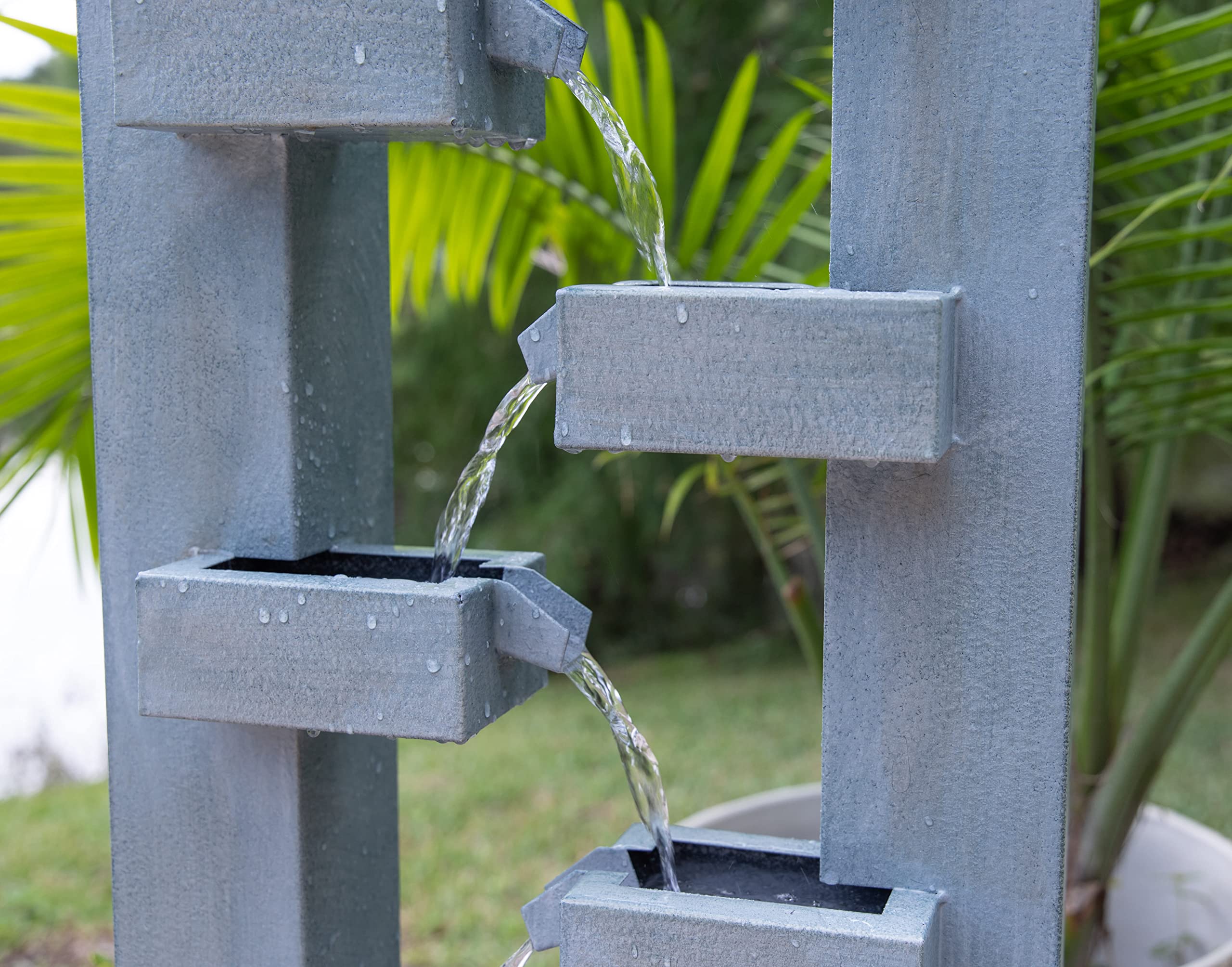 Kenroy Home 50087 Stanton Outdoor Water Fountain - Medium Size, Dusty Blue Finish - Perfect for Garden, Patio, or Backyard Decor