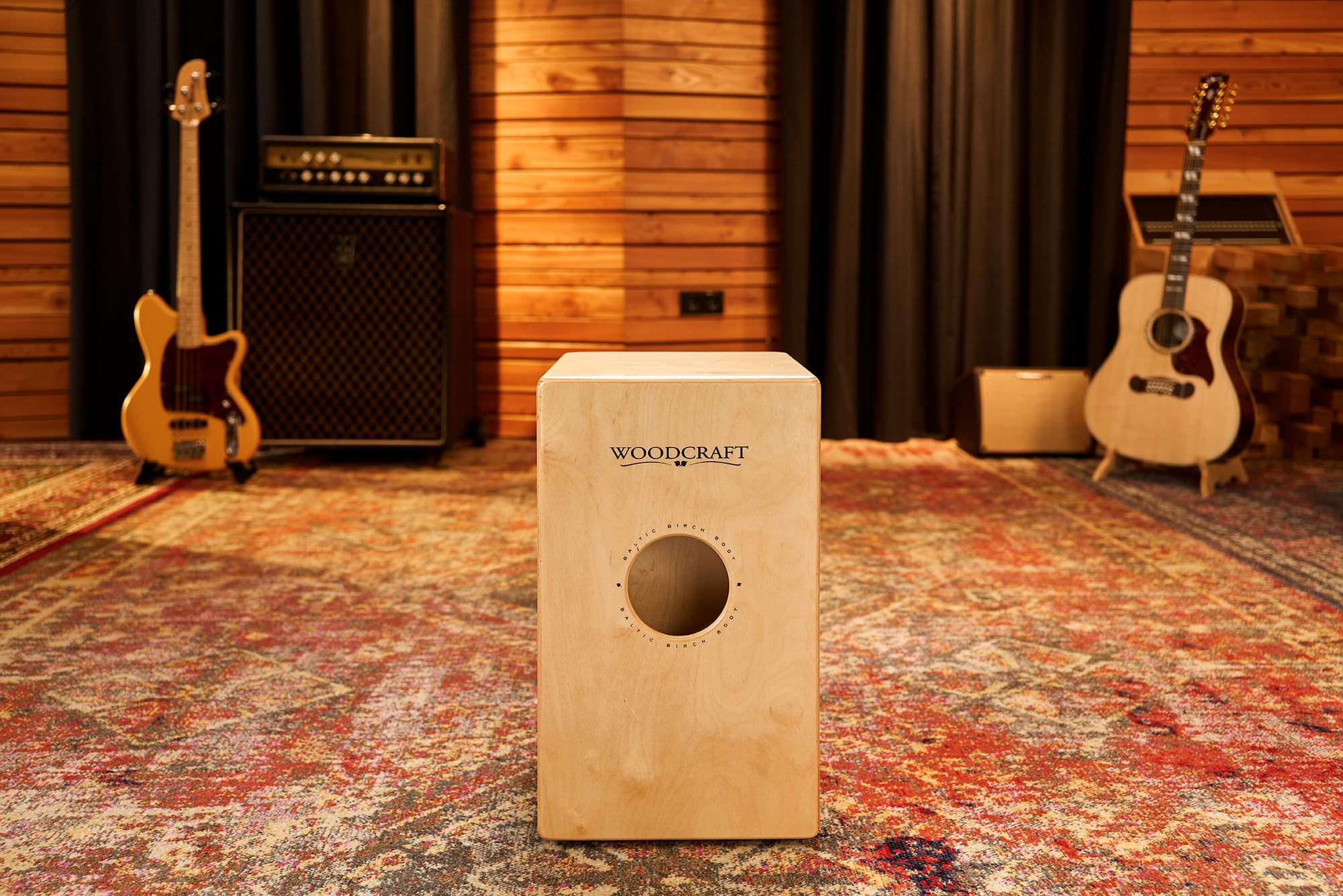 **Meinl Percussion Woodcraft Pickup String Cajon Box Drum with Electronics – Amplified for PA Systems & Snare Effect – Hand-Playable Baltic Birch – 2-Year Warranty (PWC100B) – Perfect for Live Performances, Studio Recording & Acoustic Sessions**