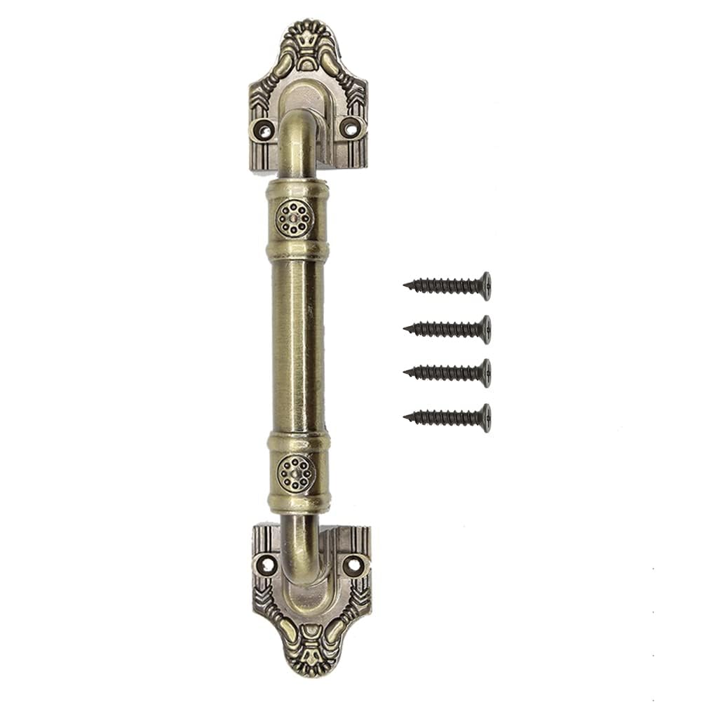 Vintage Bronze Sliding Barn Door Pull Handle - 7.87 Inch Antique Hardware for Wooden Doors, Garden Gates, Sheds & Cabinets - Perfect for Rustic Home Decor & Farmhouse Style Renovations