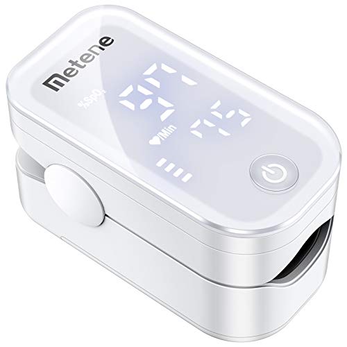 Metene Fingertip Pulse Oximeter - Accurate Blood Oxygen Saturation (SpO2) and Heart Rate Monitor - Portable Oxygen Meter for Home Use, Sports & Travel - FDA Approved for Adults & Kids