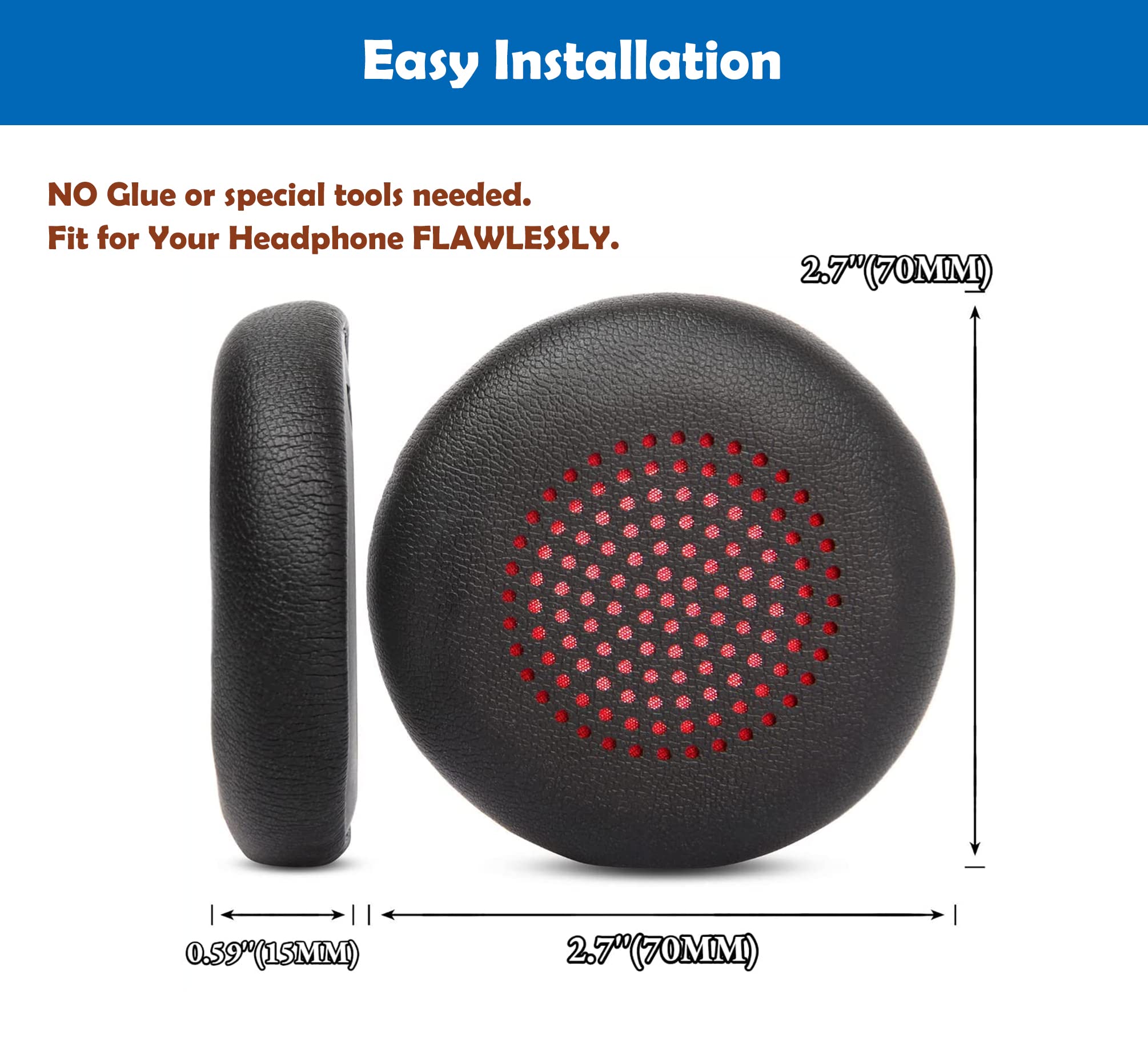 Professional Replacement Earpads Cushion for Plantronics Voyager Focus UC & Focus 2 UC Headphones - Compatible with B825, BLKWR 5210 5220 7225 - Noise Isolating Memory Foam Ear Pads (Black) - Perfect for Office Calls, Gaming & Remote Work