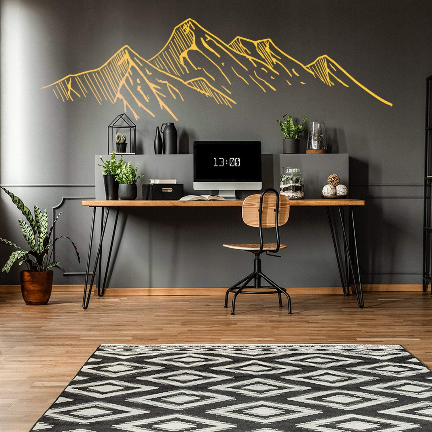 Mountain Silhouette Vinyl Decal Stickers - Peel & Stick Wall Art for Laptop, Car, Windows - Scenic Landscape Mural Decor for Home, Office, Dorm - Perfect for DIY Room Makeover & Gift Giving