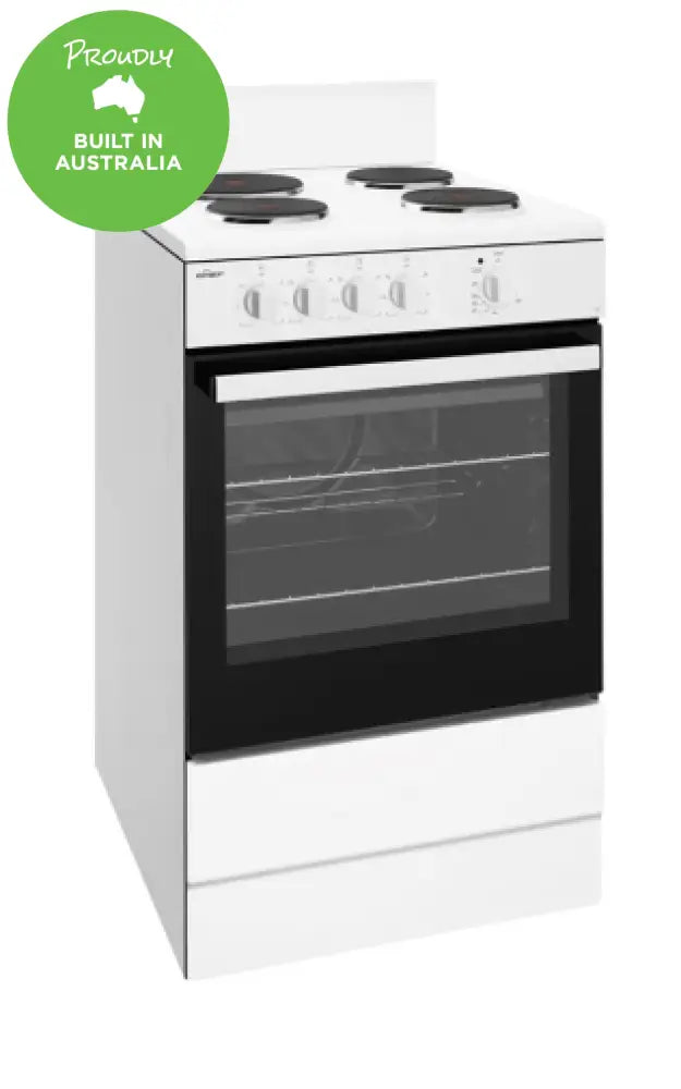 Chef CFE532WB 54cm White Freestanding Electric Cooker - Perfect for Home Kitchens, Restaurants & Small Cafes