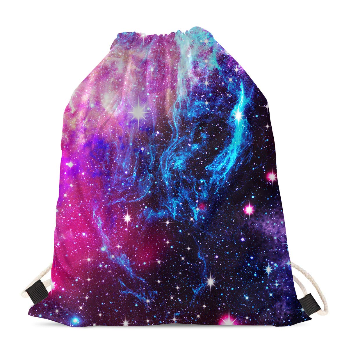 JEOCODY Lightweight Drawstring Backpack - Gym Sack for Sports, School, Travel & Hiking - Breathable Shoulder Bag with Galaxy Print - Perfect for Workouts, Beach Trips and Outdoor Adventures