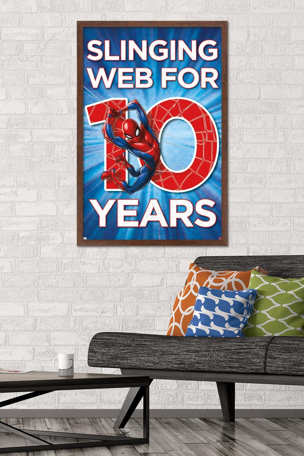 Marvel Spider-Man Happy 10th Birthday Framed Wall Poster - 34