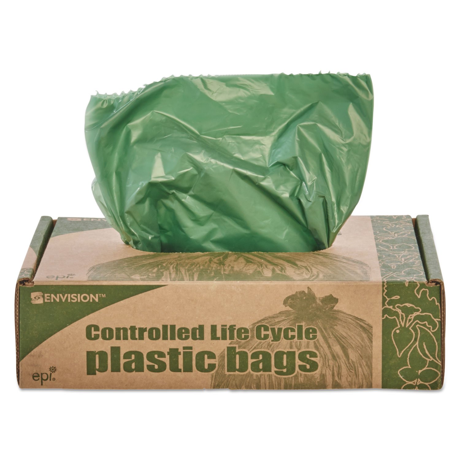 Eco-Friendly 33 Gallon Biodegradable Trash Bags - 1.1 Mil Thick Green Garbage Bags (33