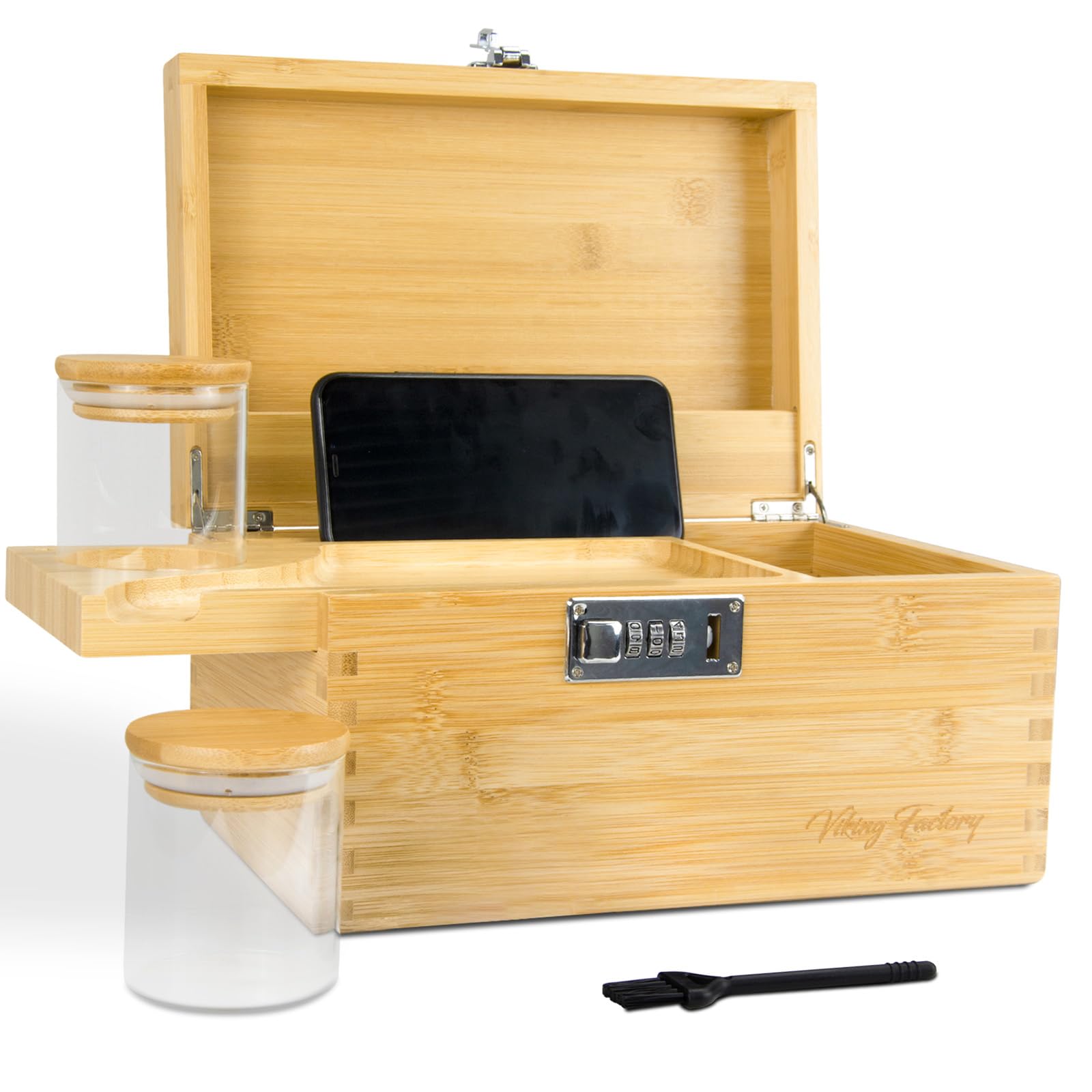 Extra Large Bamboo Gift Box with Combination Lock - Decorative Storage Organizer for Jewelry, Keepsakes & Office Supplies | Home & Office Essentials | Wedding, Birthday & Holiday Gift Idea
