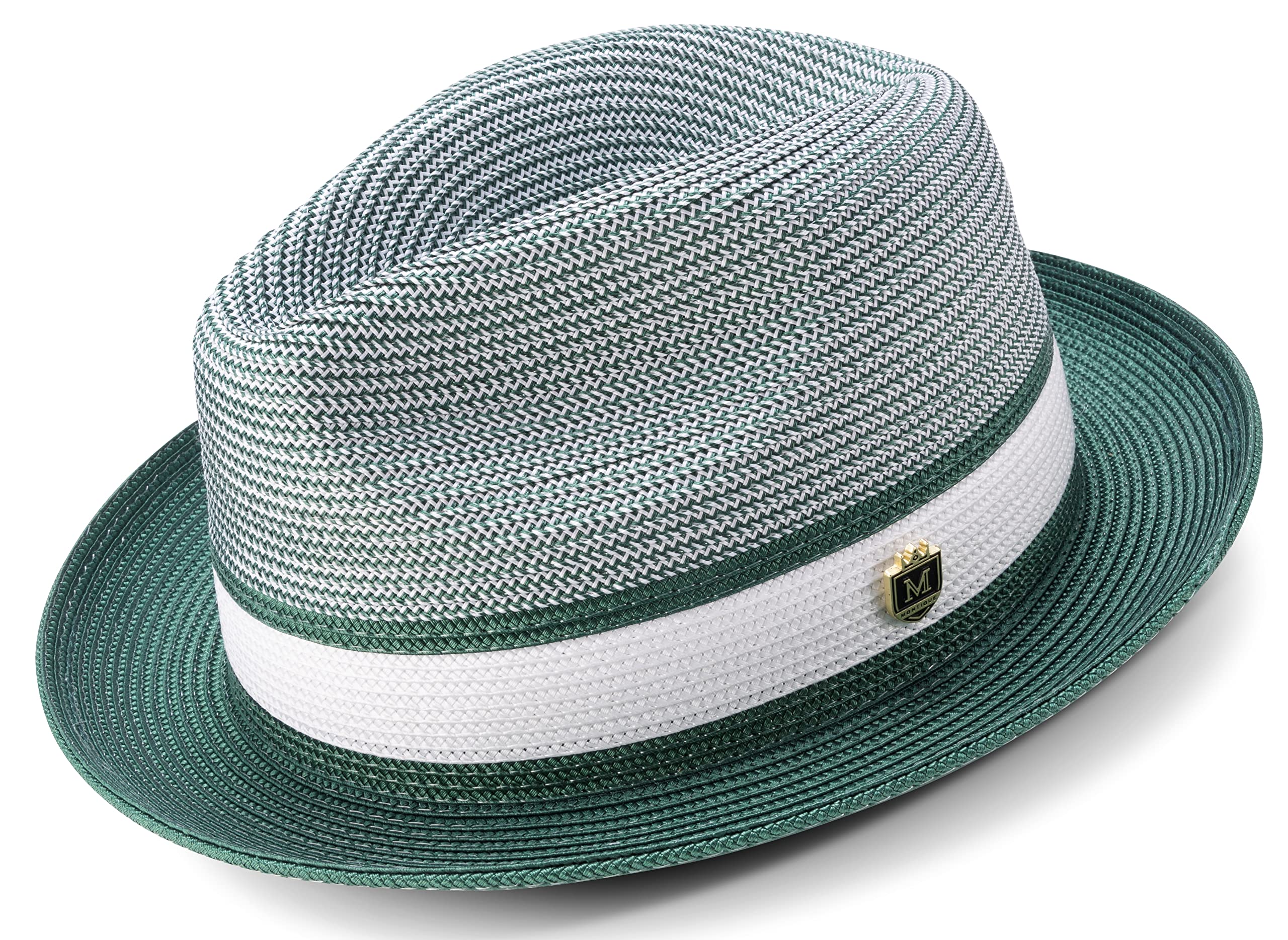 MONTIQUE Men's Braided Pinch Fedora Hat - Stylish Summer & Winter Fashion Fedora for Men - Perfect for Outdoor Events, Beach Vacations and Casual Wear