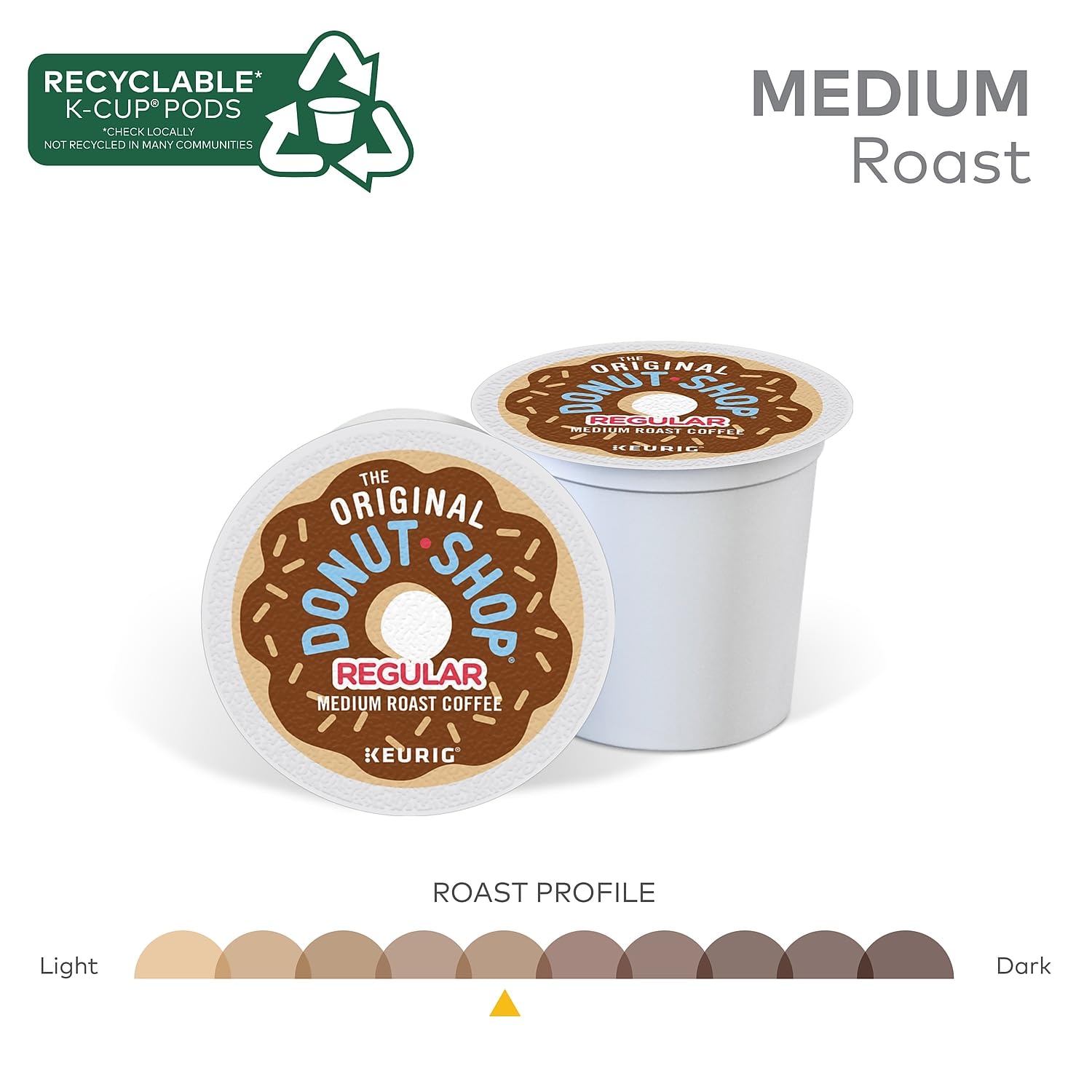 Green Mountain Coffee Roasters Donut Shop Blend K-Cups, Medium Roast, 24 Count - Perfect for Home, Office & Breakfast Brewing