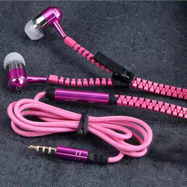 Premium Wired Earphones with Built-in Mic - Stereo Sound & Noise Canceling Headphones for Running, Gym, Sports - Comfortable Secure Fit (Rose Gold) | Ideal for Workouts, Commuting & Online Meetings