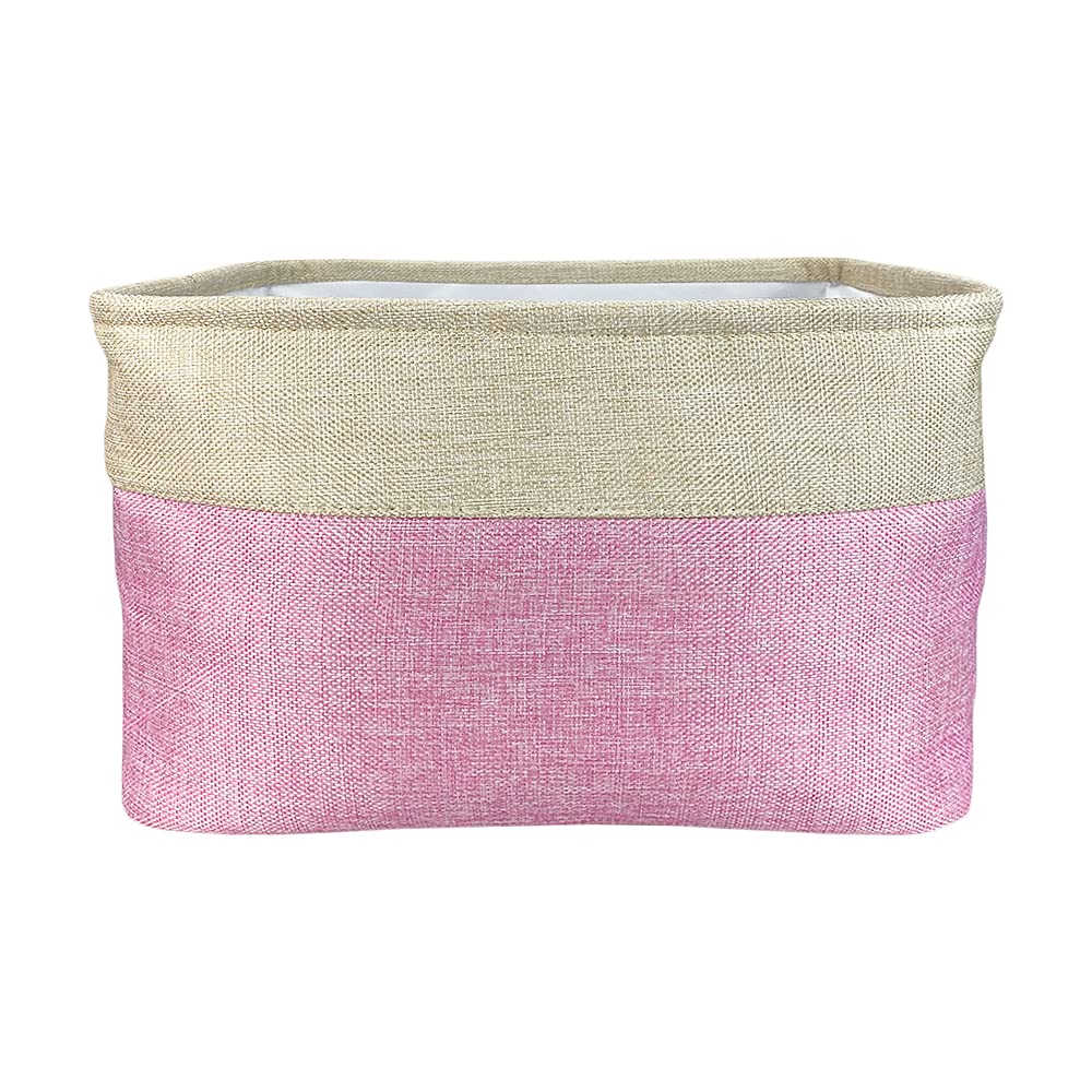 Foldable Storage Basket with Cute French Bulldog Design - Collapsible Fabric Organizer Bin with Handles for Pet Toys, Home, Closet & Shelf Organization - Durable Pink & White Cube - Perfect for Nursery, Laundry Room & Playroom Storage
