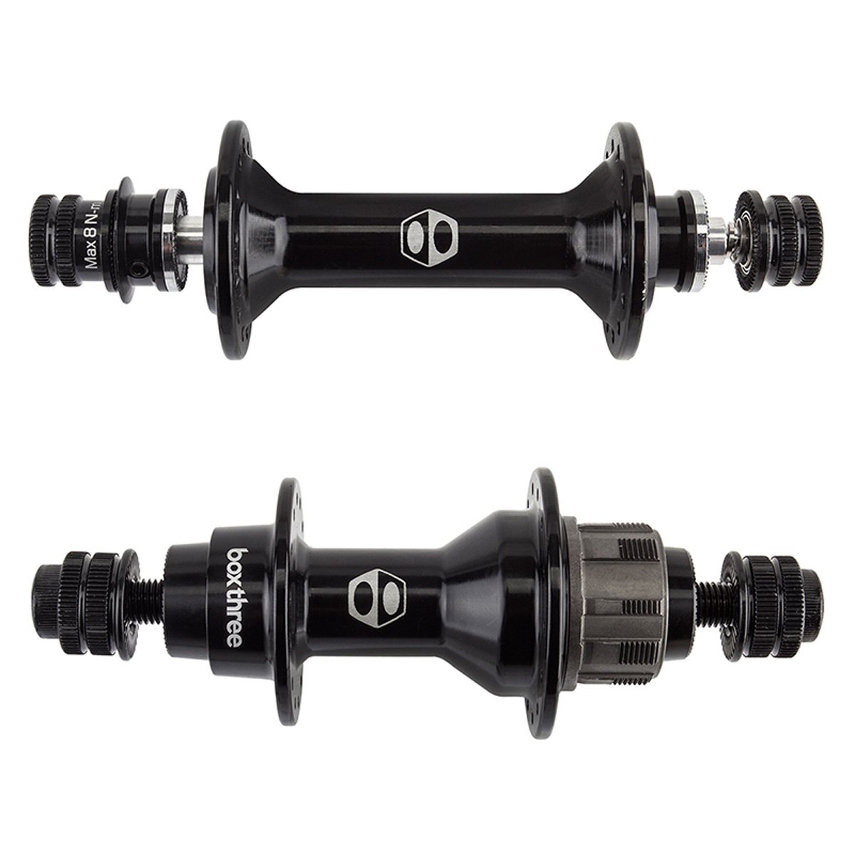 Hub Set Box Three PRO F&R BO 1sCASS 28h SB BK - Premium Bicycle Hub Set for Road & Mountain Biking