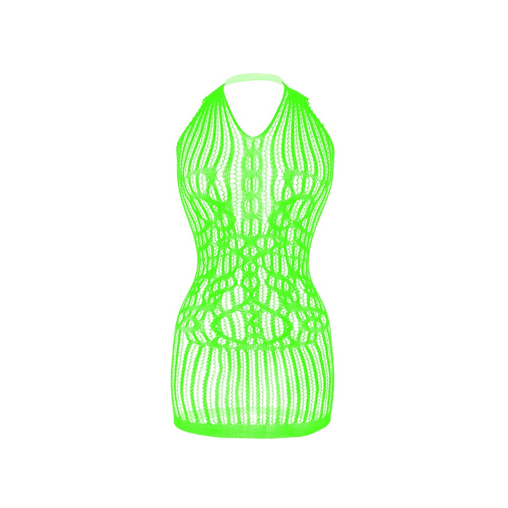 Sexy Fishnet Lingerie for Women - V-Neck Babydoll Sleepwear Mini Dress One Size - Perfect for Valentine's Day, Boudoir Photography & Romantic Nights