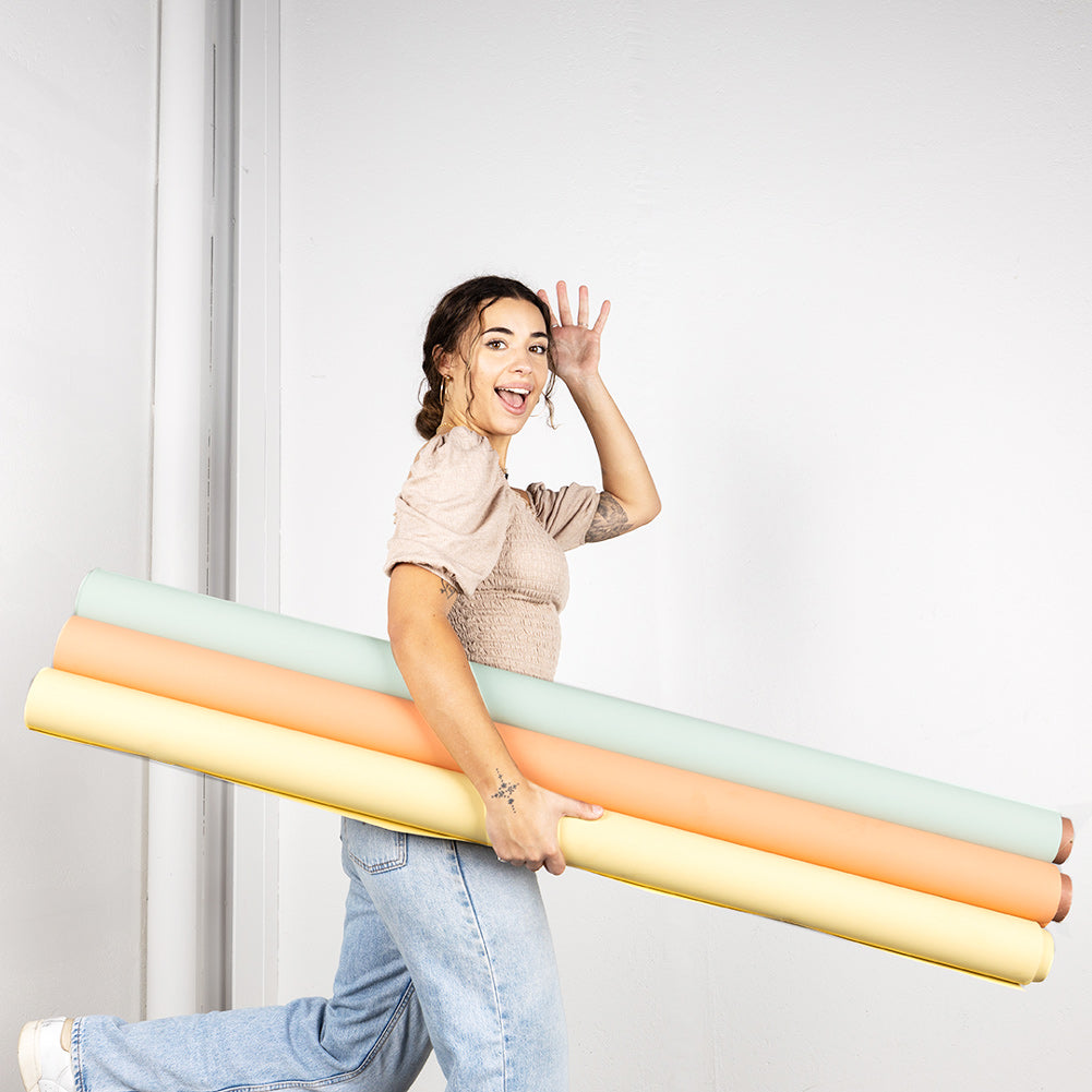 Summer Sorbet Photography Backdrop - 1.36 x 10M Half Width Studio Paper Background Set for Product Photography, Food Styling & Portrait Sessions - Perfect for Ecommerce, Social Media & Content Creation