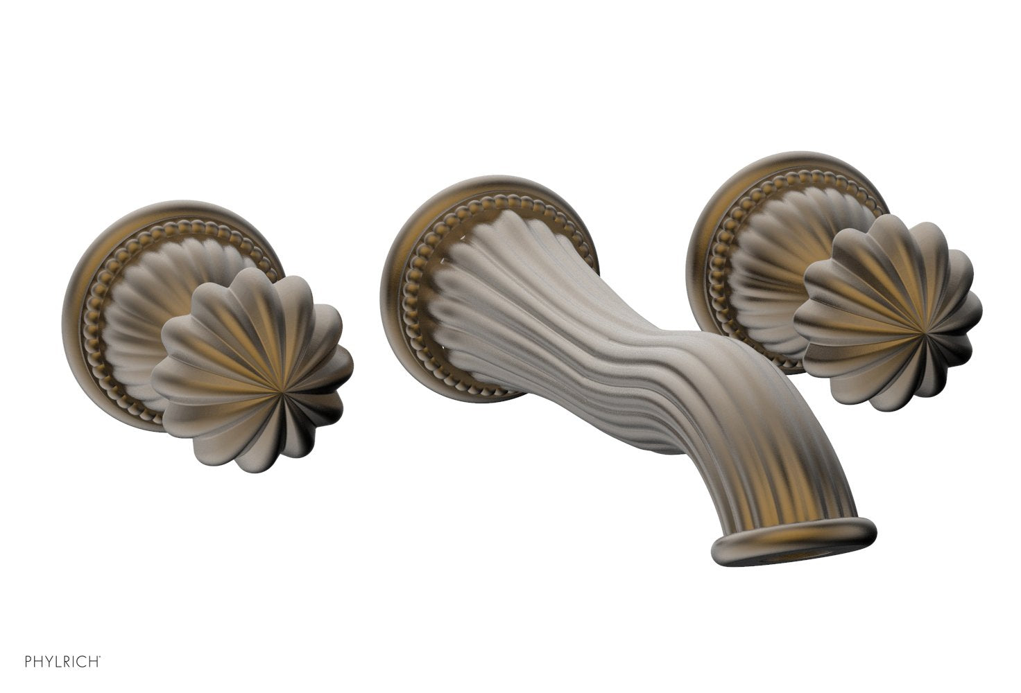 GEORGIAN & BARCELONA Wall Lavatory Set with Round Handles WL361 - Modern Bathroom Faucet for Powder Room, Guest Bath, and Master Suite