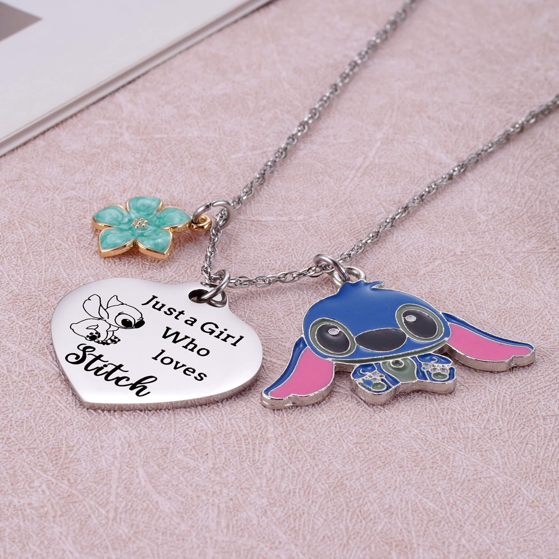 Aesnefe Stitch Jewelry - Lilo & Stitch Necklace for Women & Girls - Perfect Birthday & Christmas Gift for Daughter, Niece, Granddaughter - Disney Jewelry for Everyday Wear & Special Occasions