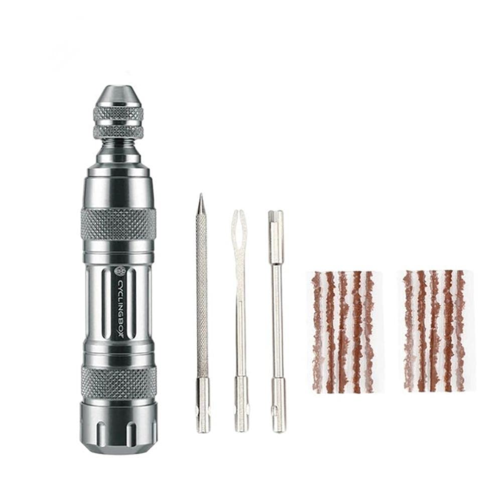 Bticx Tubeless Bike Tire Repair Kit - Alloy Bicycle Wheel Repair Set for MTB, Portable Vacuum Tire Puncture Fixing Tools | Ideal for Mountain Biking, Road Cycling & Emergency Roadside Repairs