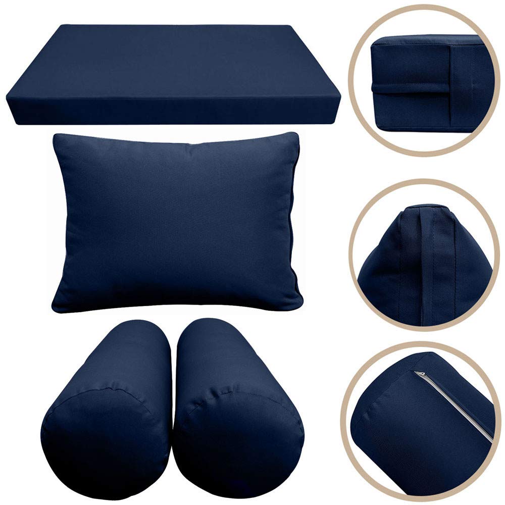 Prolinemax S1 Outdoor Daybed Mattress Slipcover - Knife Edge Twin XL Size, Waterproof & UV Resistant Bolster Backrest Cushion Cover - Perfect for Patio, Poolside & Garden Furniture AD101