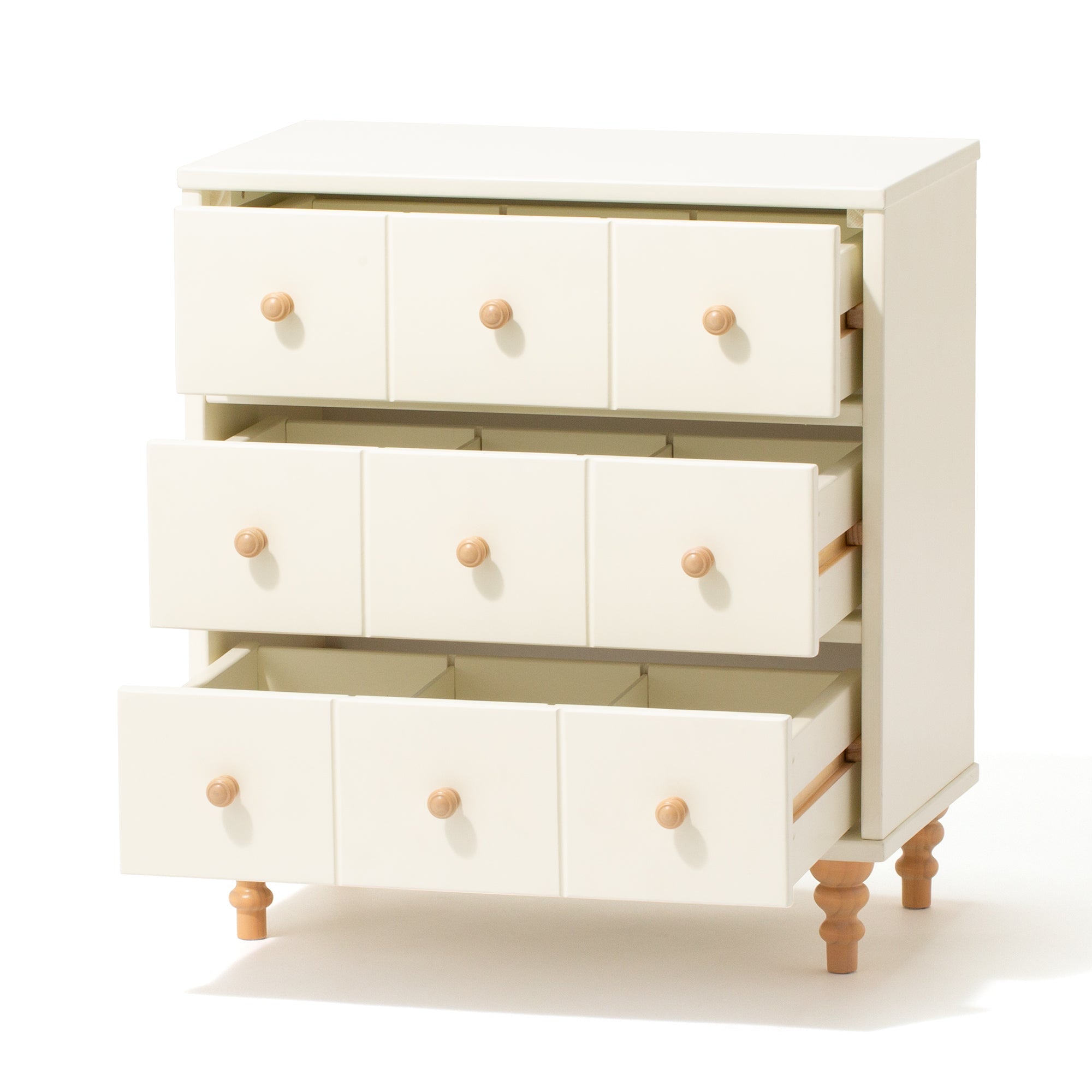 Lana Chest Low 2 White X Natural - Modern Coffee Table with Natural Wood Finish for Living Room, Bedroom & Office Decor