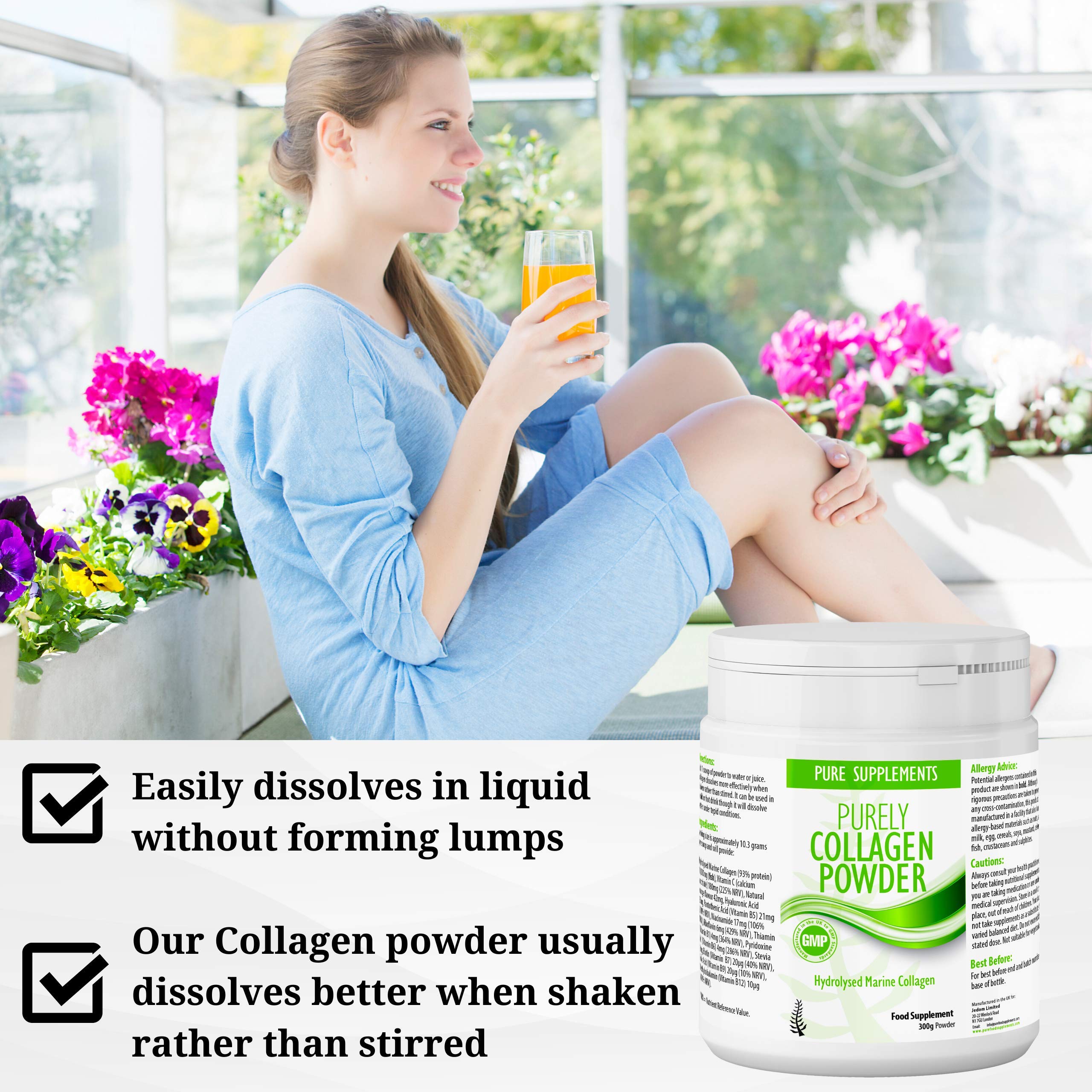 Premium Marine Collagen Powder with Hydrolyzed Protein Peptides | Supports Joint, Skin, Hair & Nail Health | Contains Hyaluronic Acid, Vitamin C & Biotin | Soluble Orange Flavor Supplement for Women & Men | Ideal for Post-Workout Recovery & Anti-Aging Skincare Routine