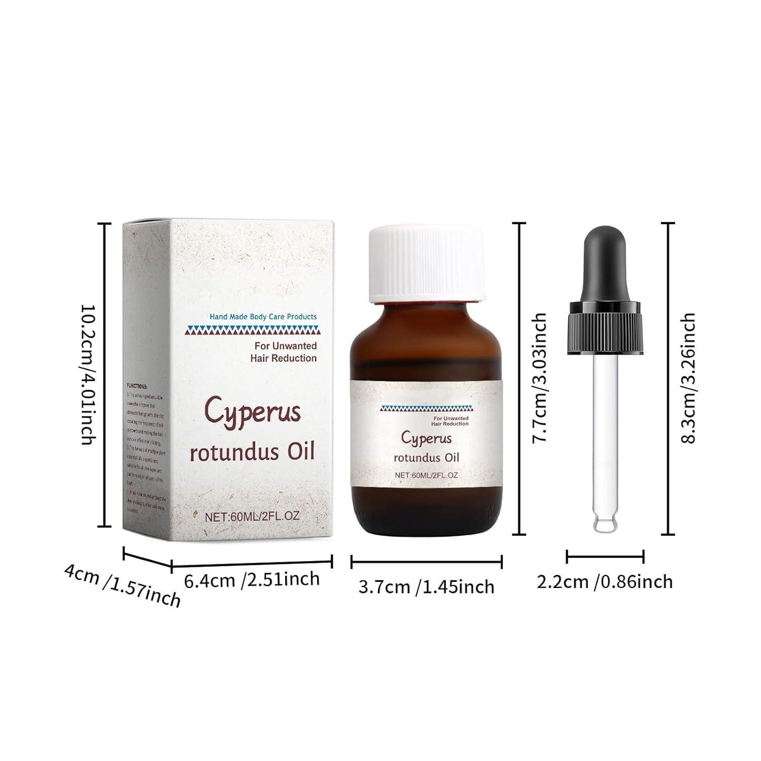 Cyperus Rotundus Oil for Hair Removal - Natural Topical Solution for Smooth Skin | Perfect for DIY Waxing & At-Home Hair Care