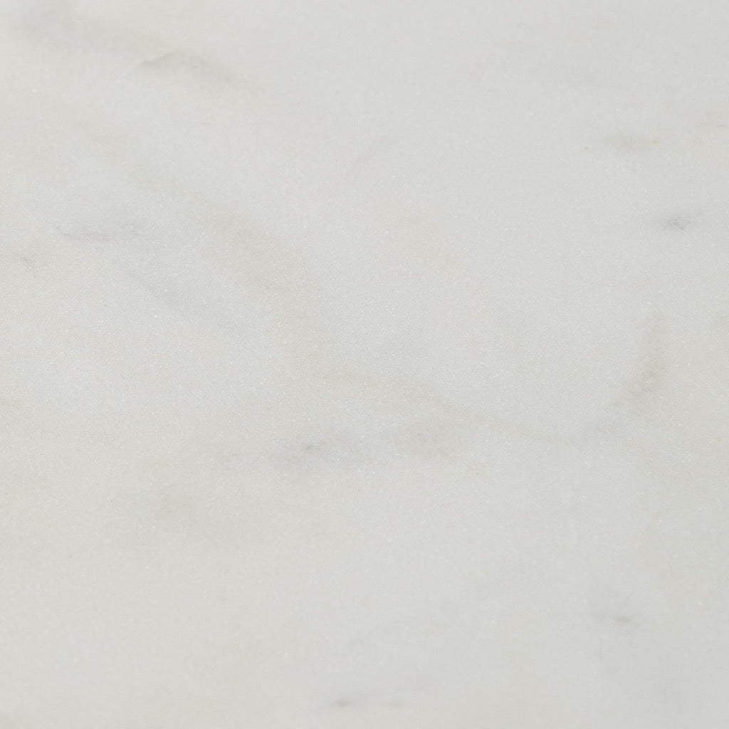 Jarett White Marble Drink Table - Modern Side Table for Living Room, Patio, or Bedroom - Perfect for Coffee, Books, and Decor
