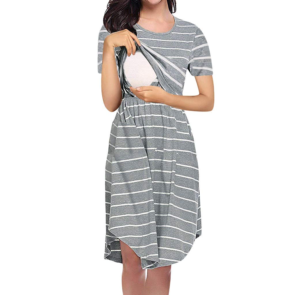 Wovilon Maternity Dresses for Women - Plus Size Pregnancy Clothes, Short Sleeve Summer & Spring Casual Outfits - Perfect for Baby Showers, Maternity Photos & Everyday Comfort